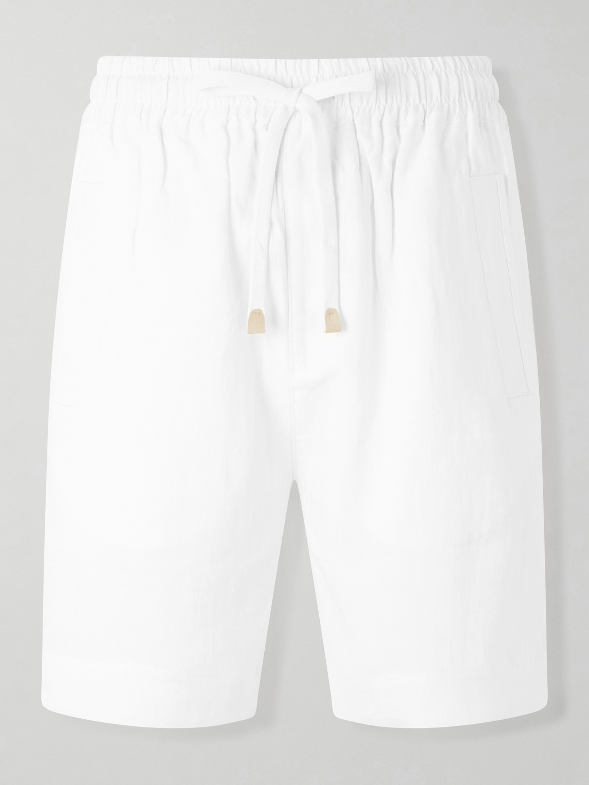 Eleventy Straight-leg Linen Shorts In White