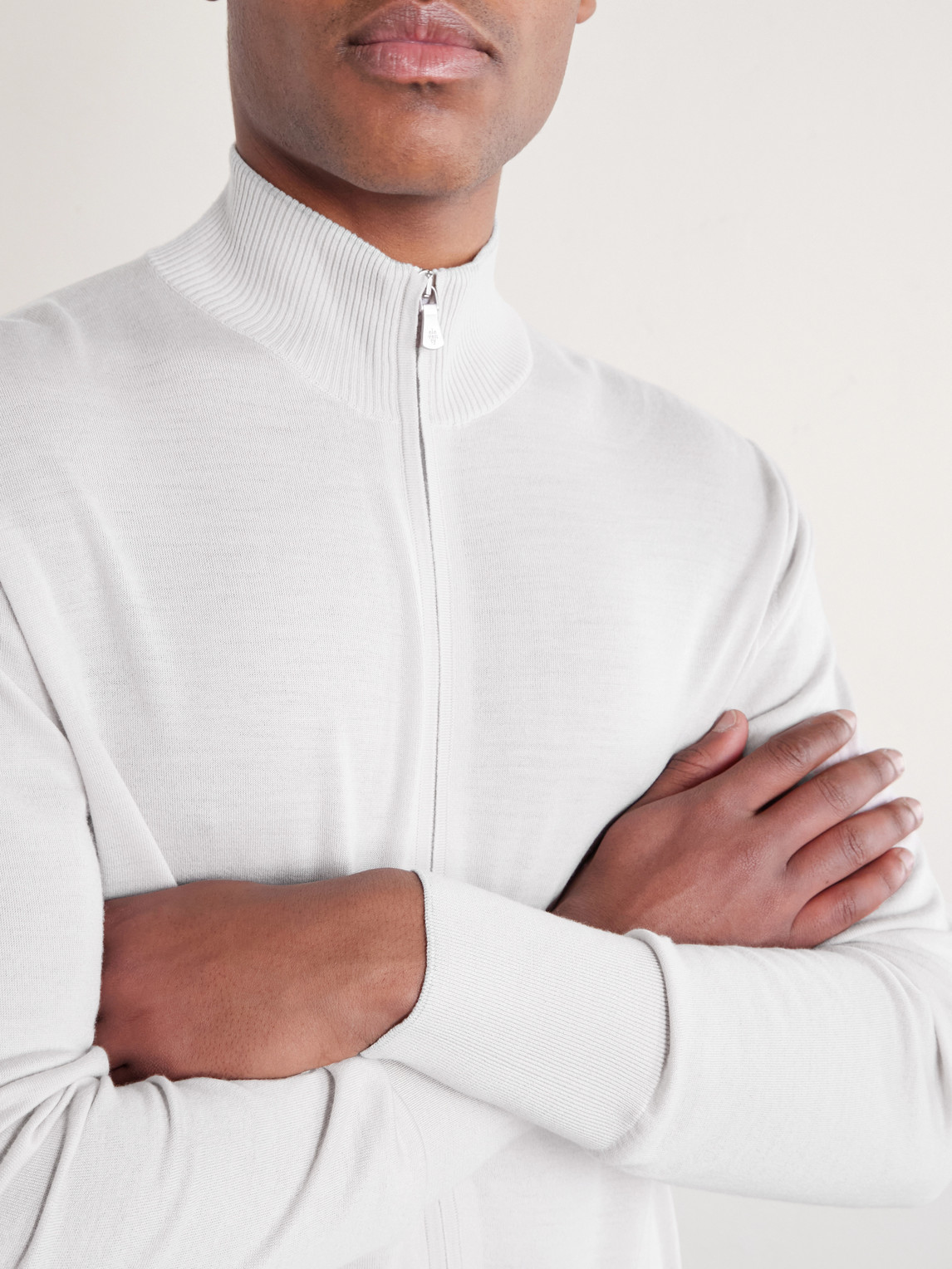 Wool Zip-Up Cardigan