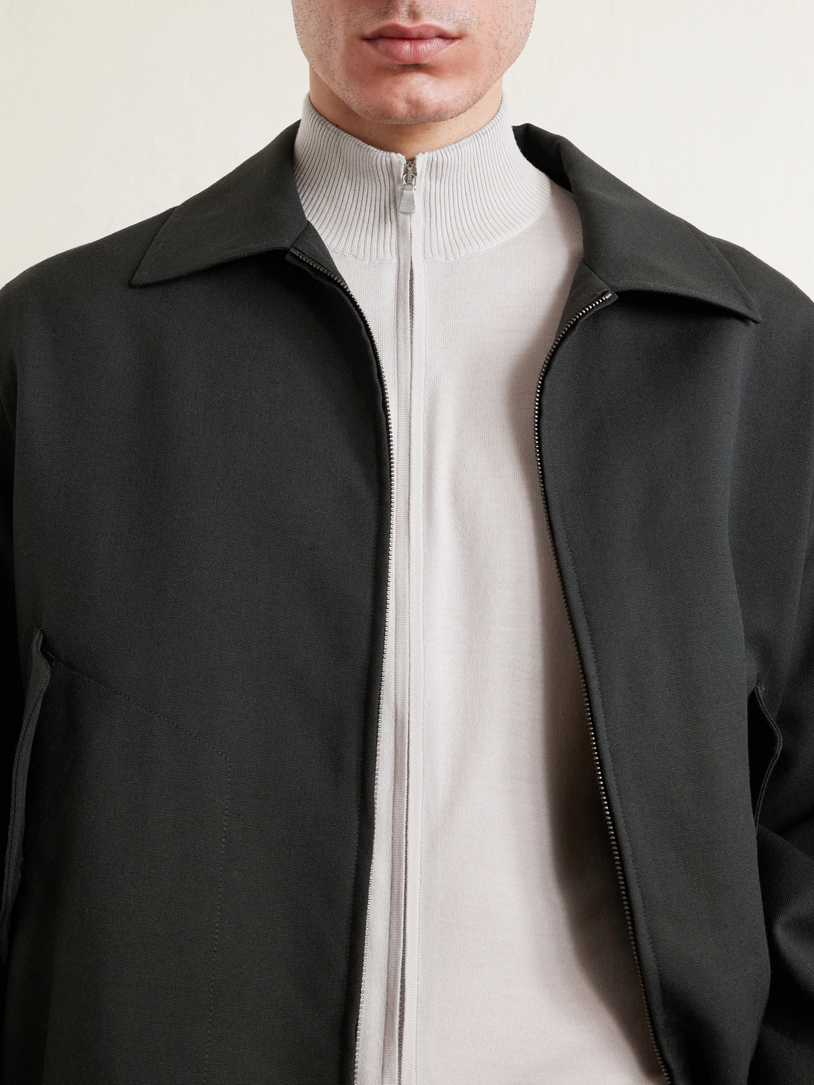 Wool Zip-Up Cardigan
