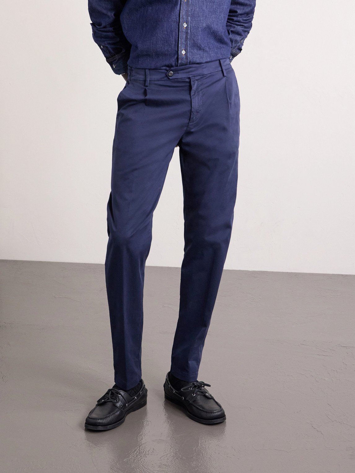 Cotton-Blend Twill Chinos Slim-Fit