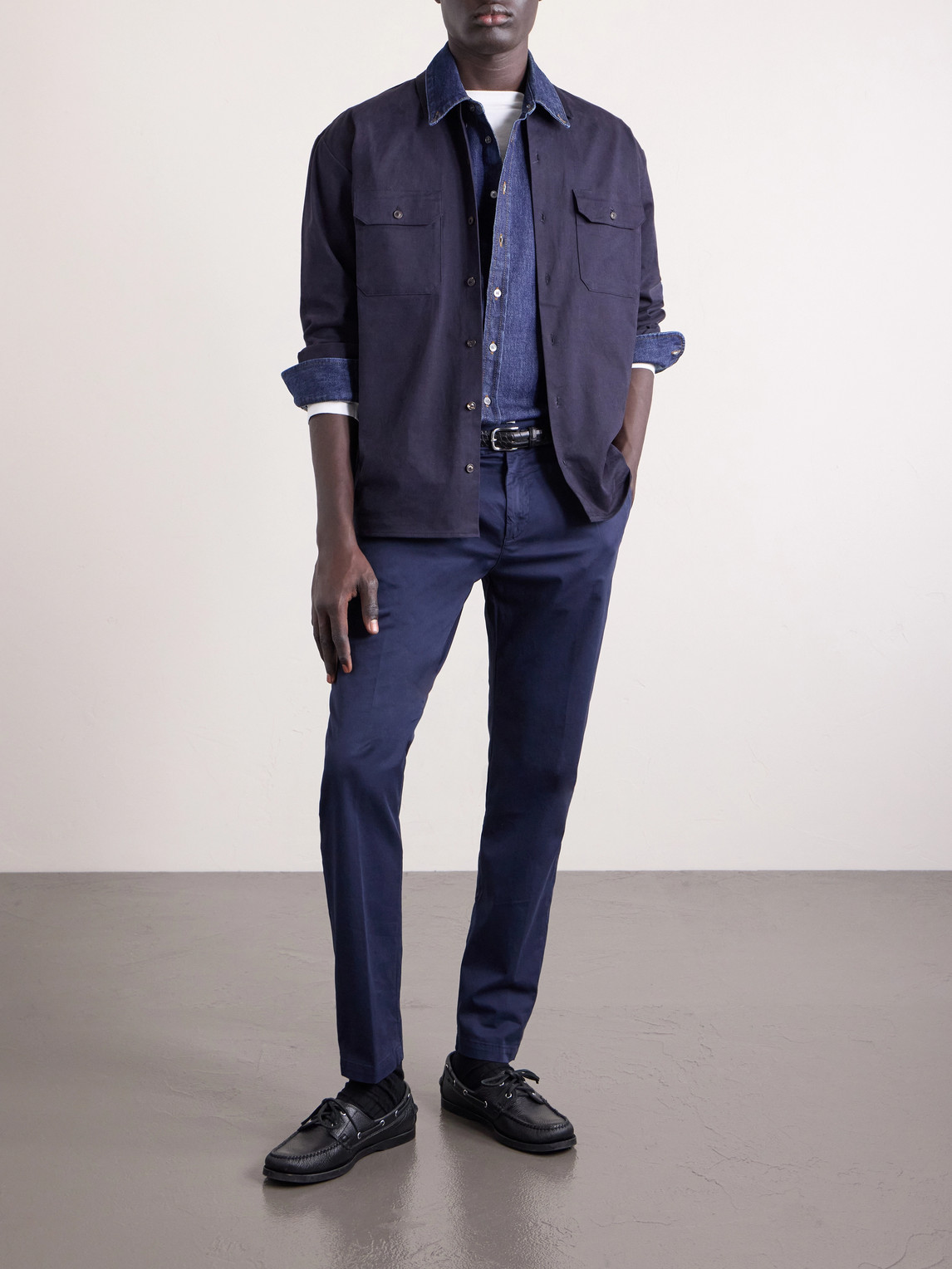 Cotton-Blend Twill Chinos Slim-Fit