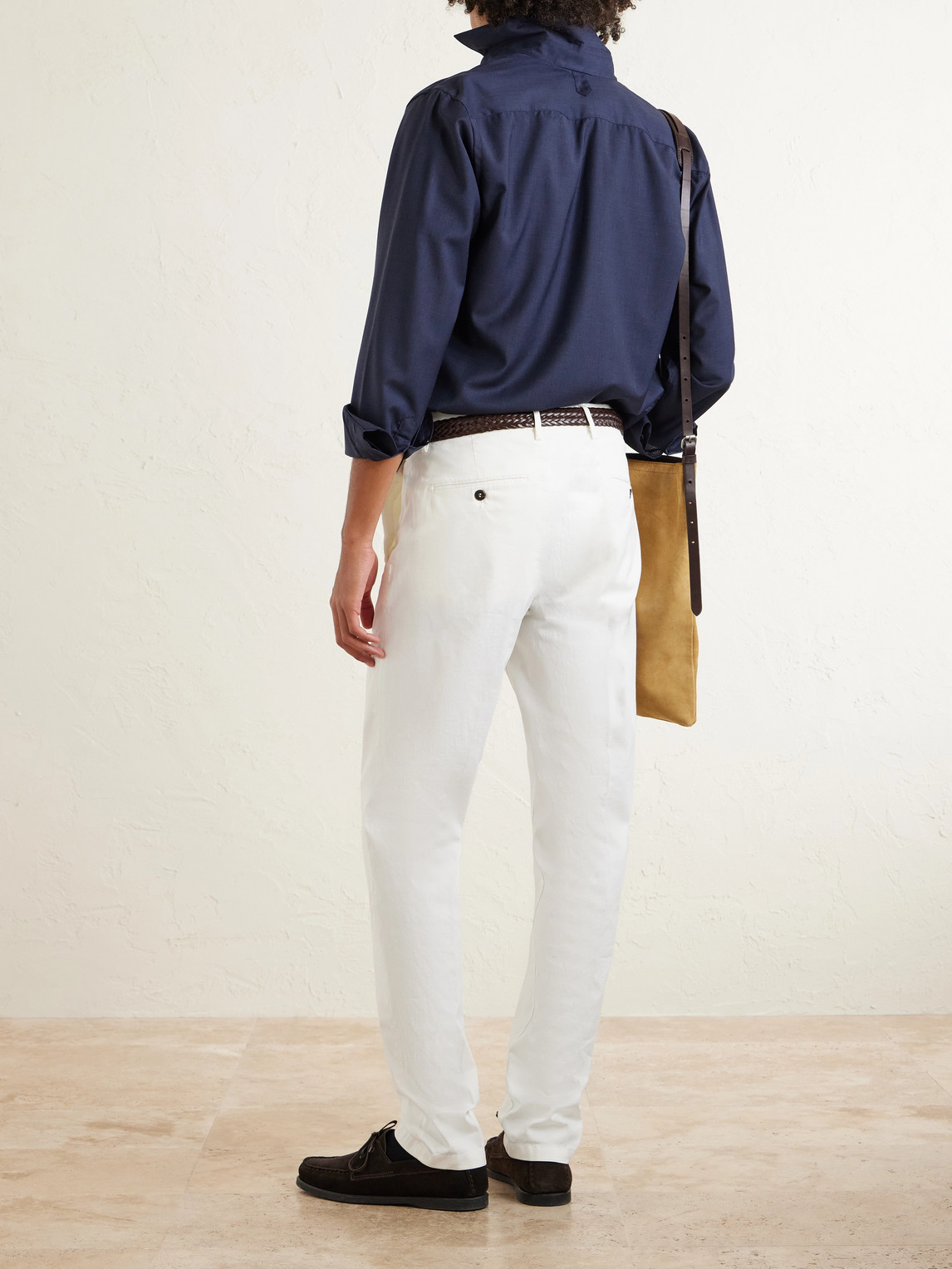 Straight-Leg Stretch-Cotton And Silk-Blend Trousers