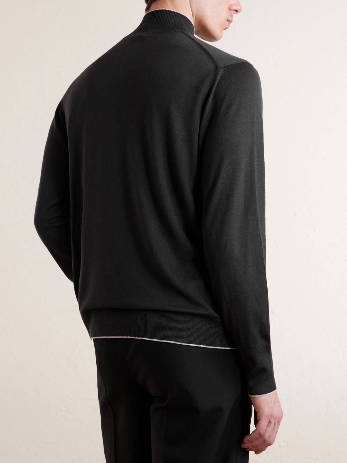 Wool Zip-Up Cardigan