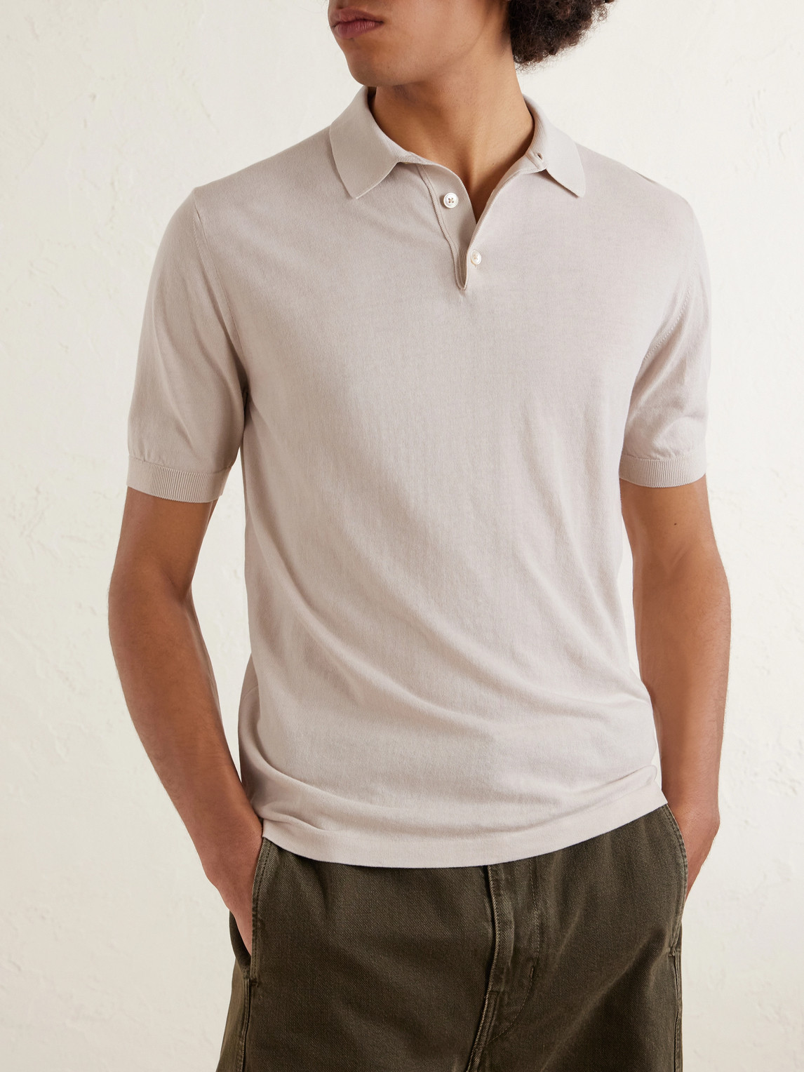  Eleventy - Cotton Polo Shirt - Men - Neutrals - M 