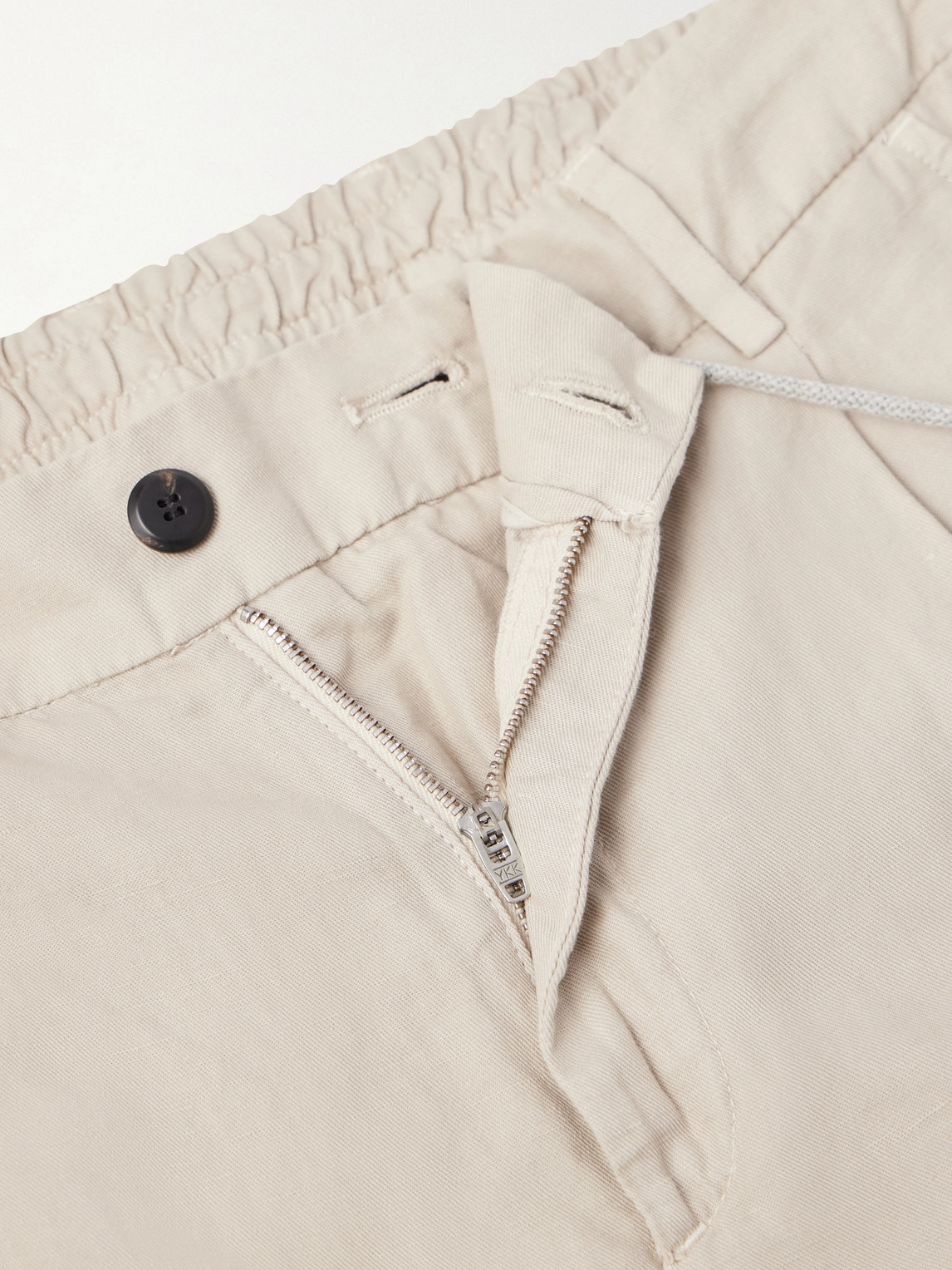 Straight-Leg Cotton And Linen-Blend Drawstring Trousers