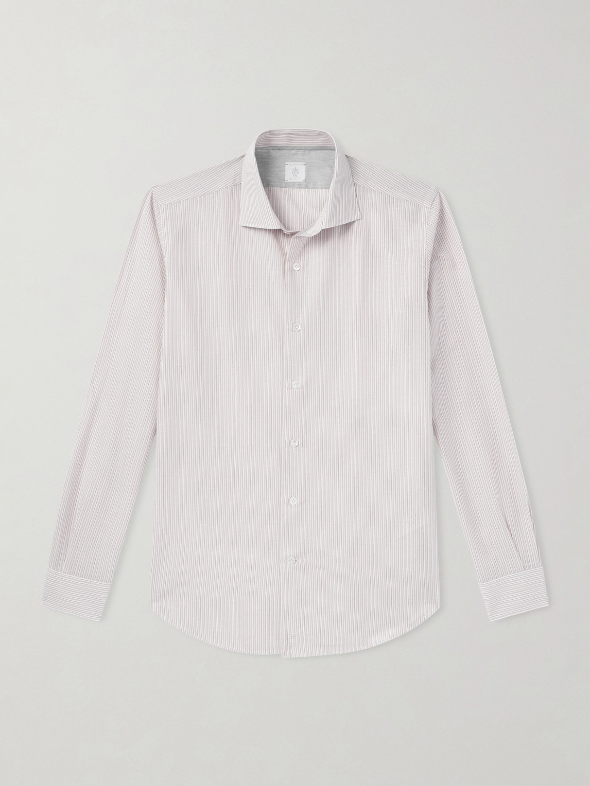 ELEVENTY Striped Cotton and Linen-Blend Shirt - Men