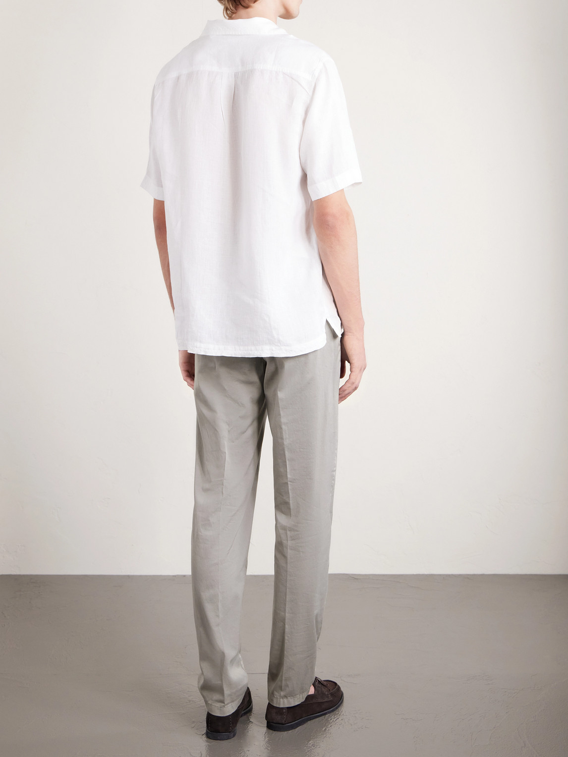 Straight-Leg Pleated Stretch Cotton And Silk-Blend Trousers