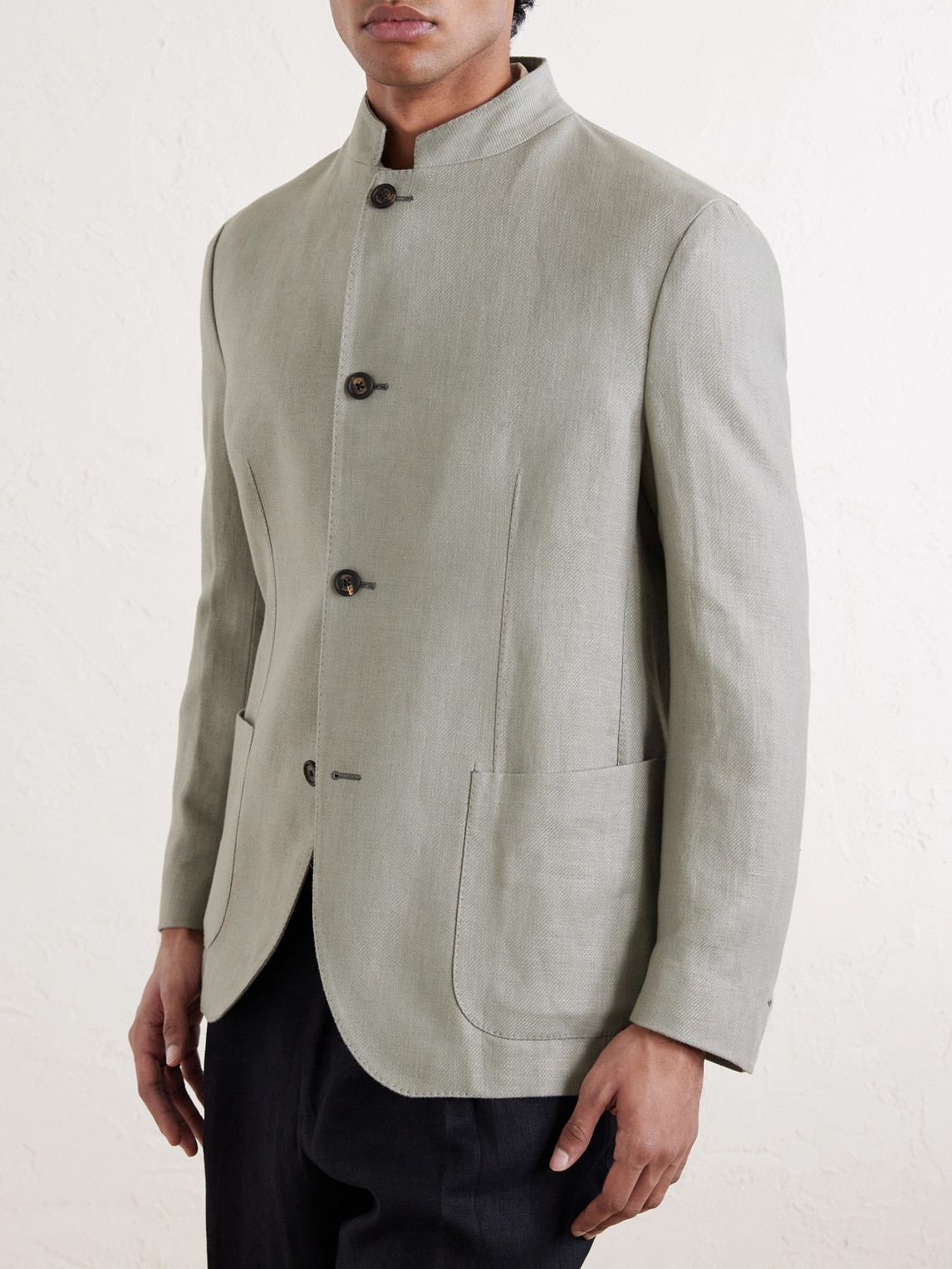  Eleventy - Slim-fit Linen Blazer - Men - Green - It 46 