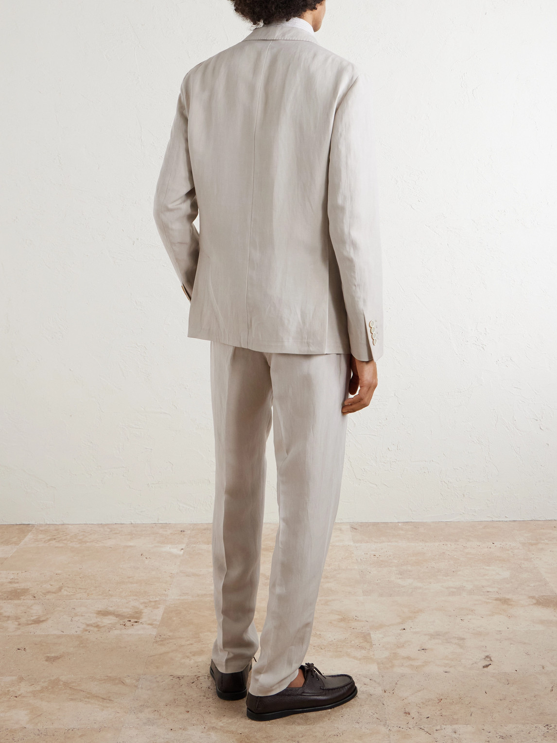  Eleventy - Lyocell And Linen-blend Suit Jacket - Men - Neutrals - It 46 