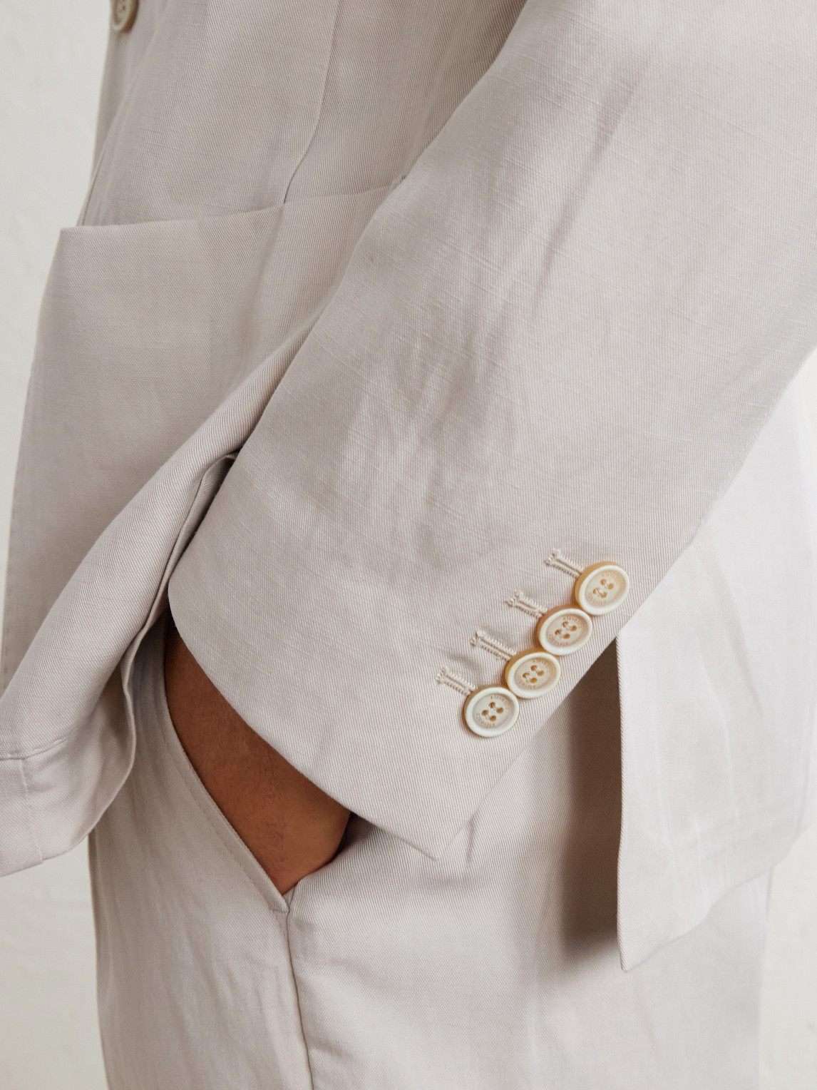  Eleventy - Lyocell And Linen-blend Suit Jacket - Men - Neutrals - It 46 