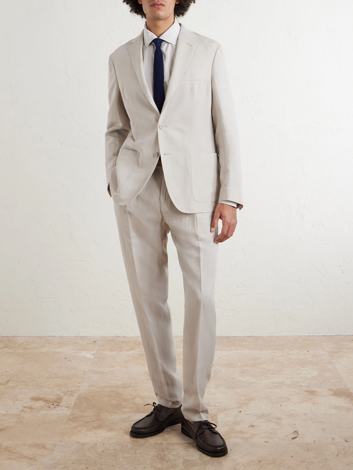 Lyocell And Linen-Blend Suit Jacket