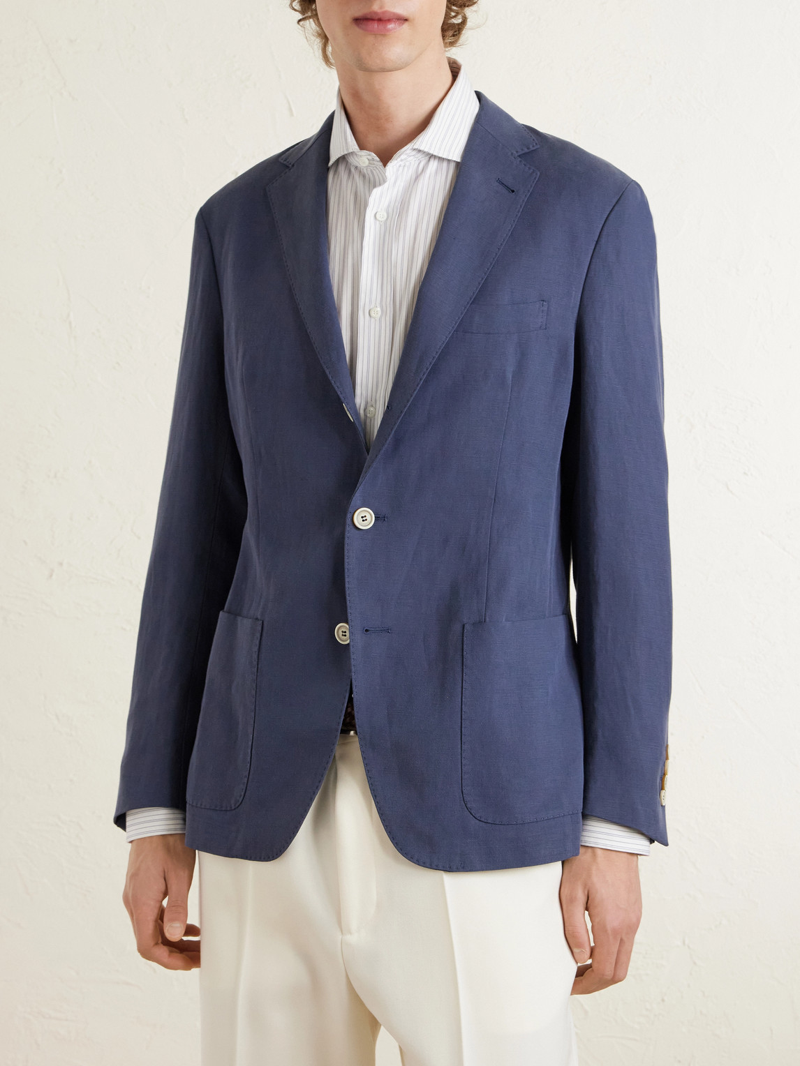  Eleventy - Lyocell And Linen-blend Suit Jacket - Men - Blue - It 54 