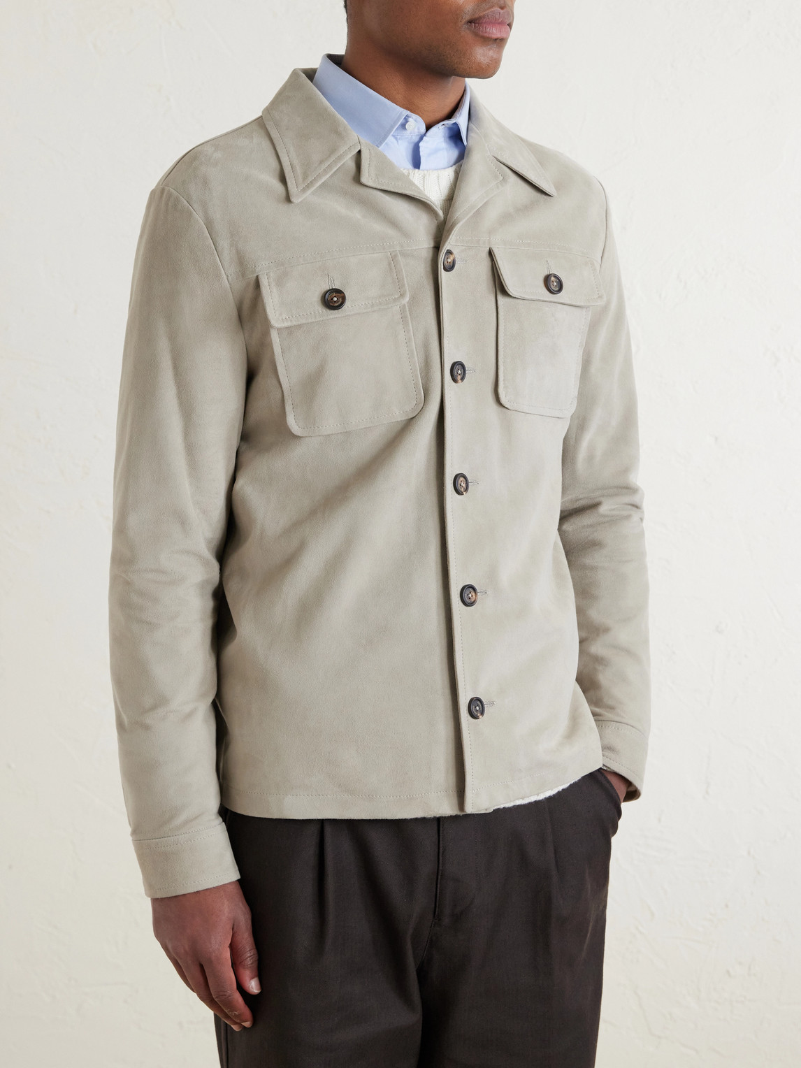  Eleventy - Suede Jacket - Men - Neutrals - It 46 