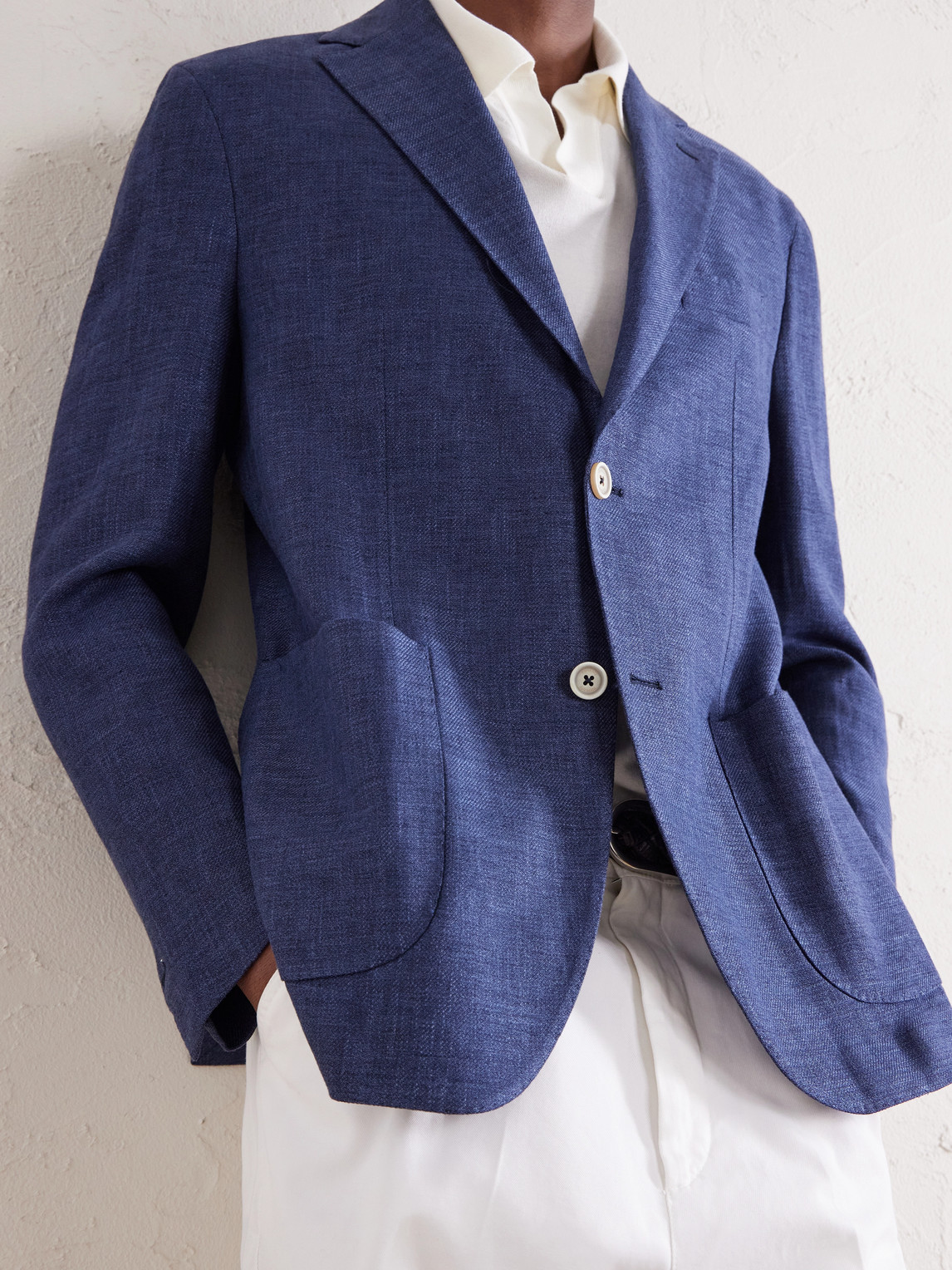 Stretch-Linen, Wool And Silk-Blend Suit Jacket