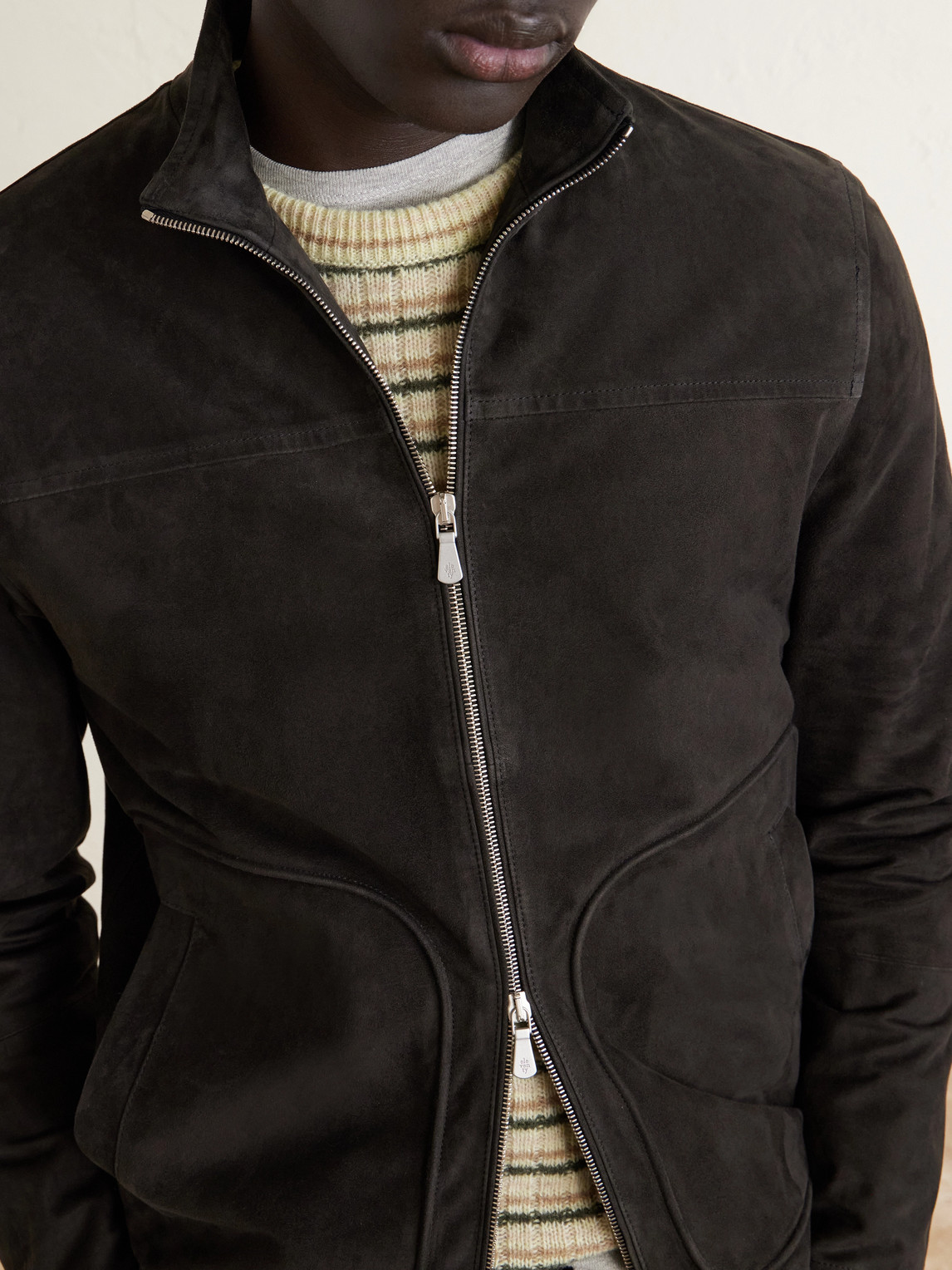 Suede Zip-Up Jacket