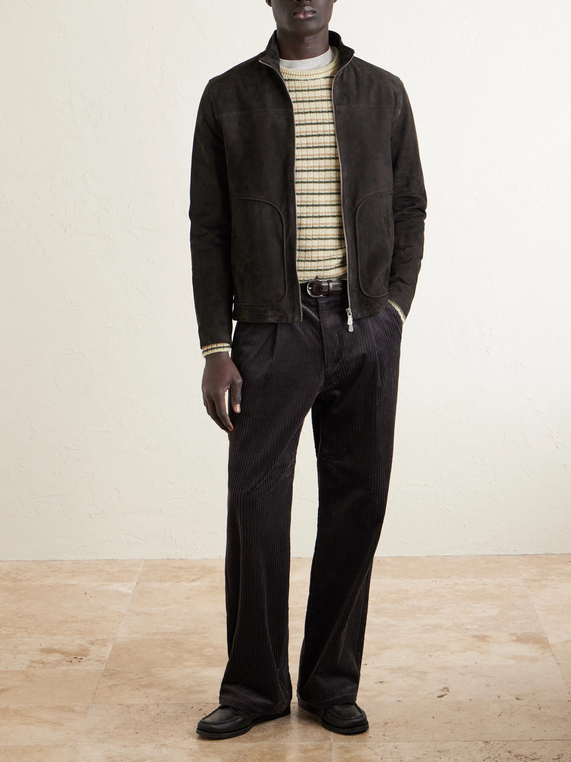 Suede Zip-Up Jacket