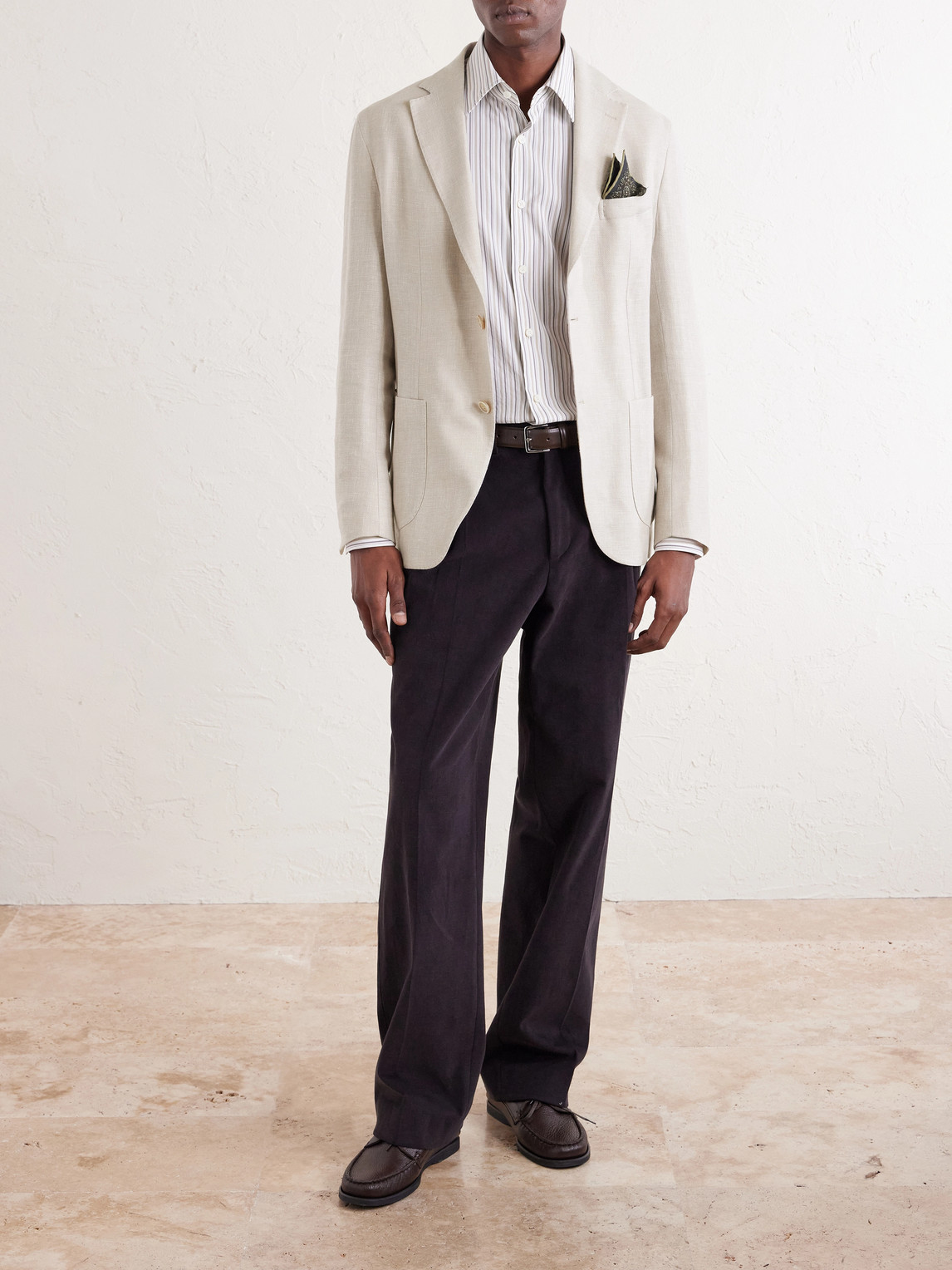 Stretch Linen, Wool And Silk-Blend Suit Jacket