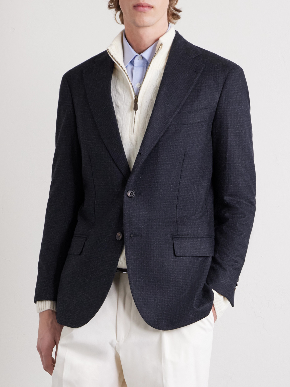 J. Mueser Waverly Wool Suit Jacket In Blue