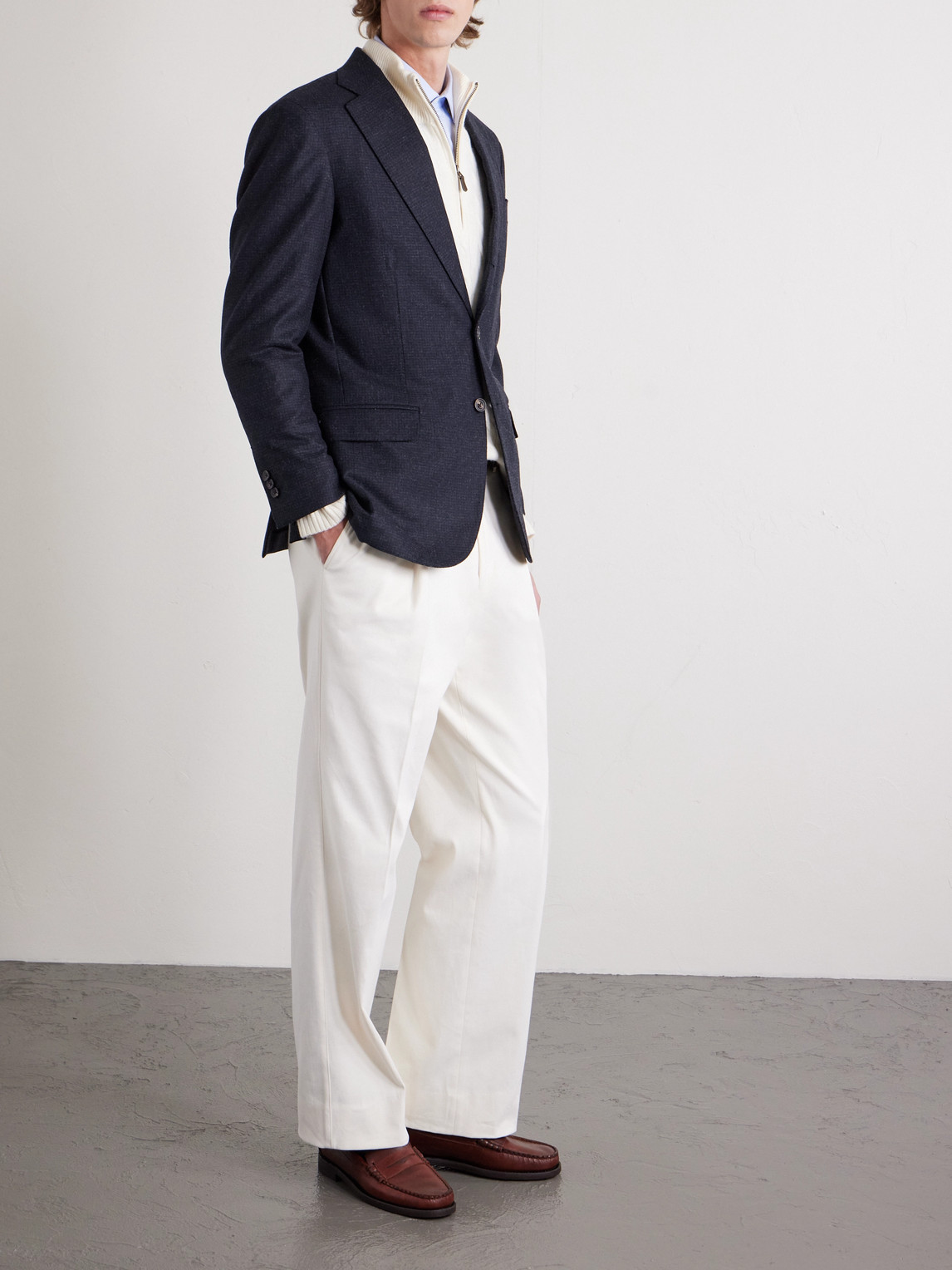 J. Mueser Waverly Wool Suit Jacket In Blue