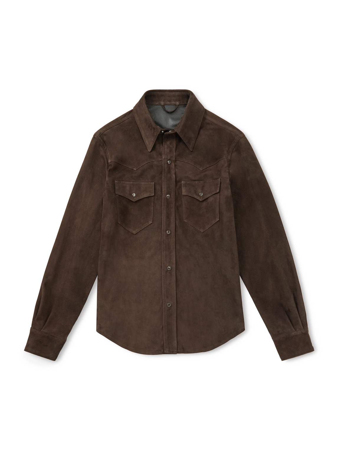 J. Mueser Suede Western Overshirt In Brown