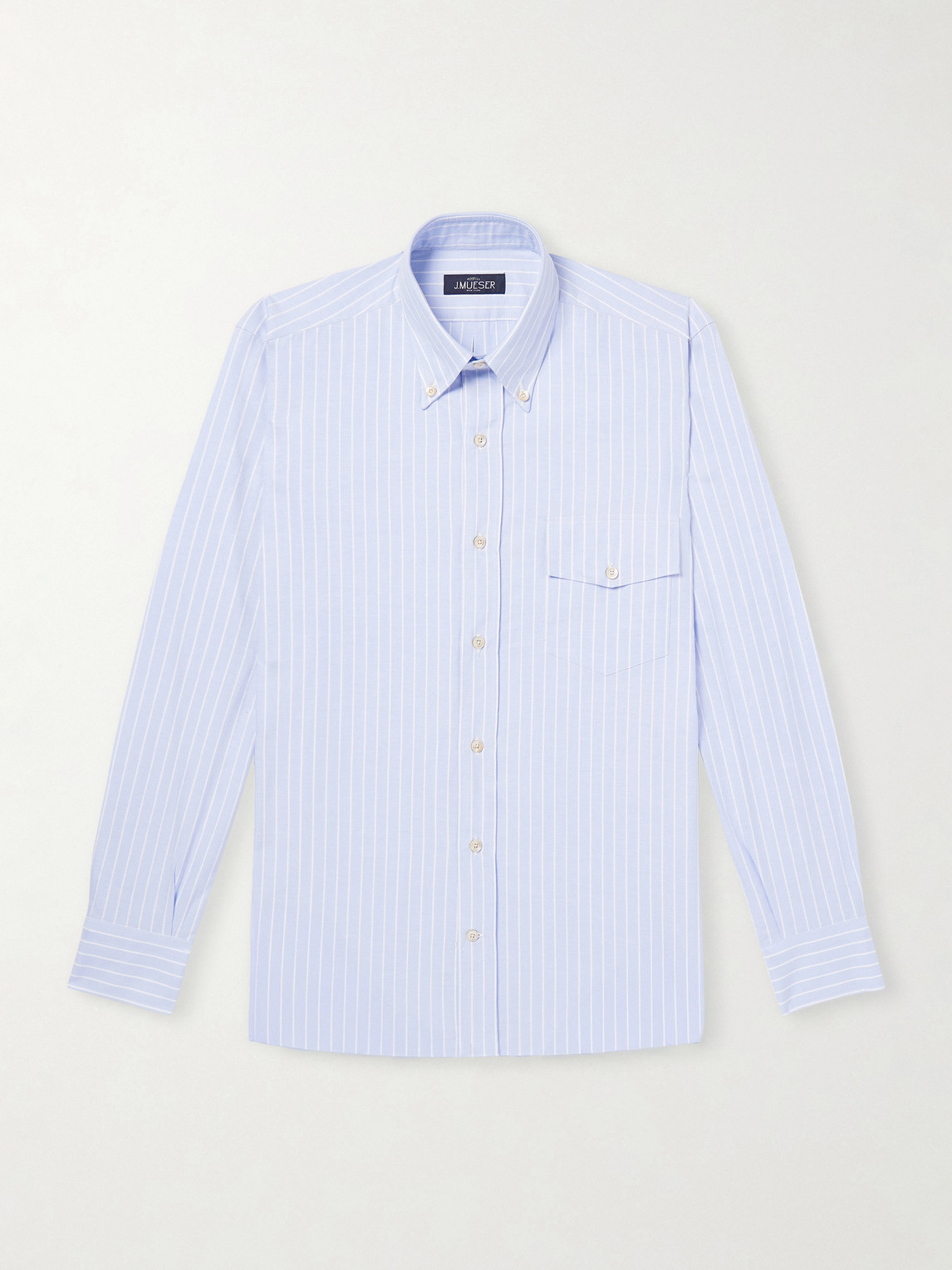 J. Mueser – Striped Button-Down Collar Cotton Oxford Shirt