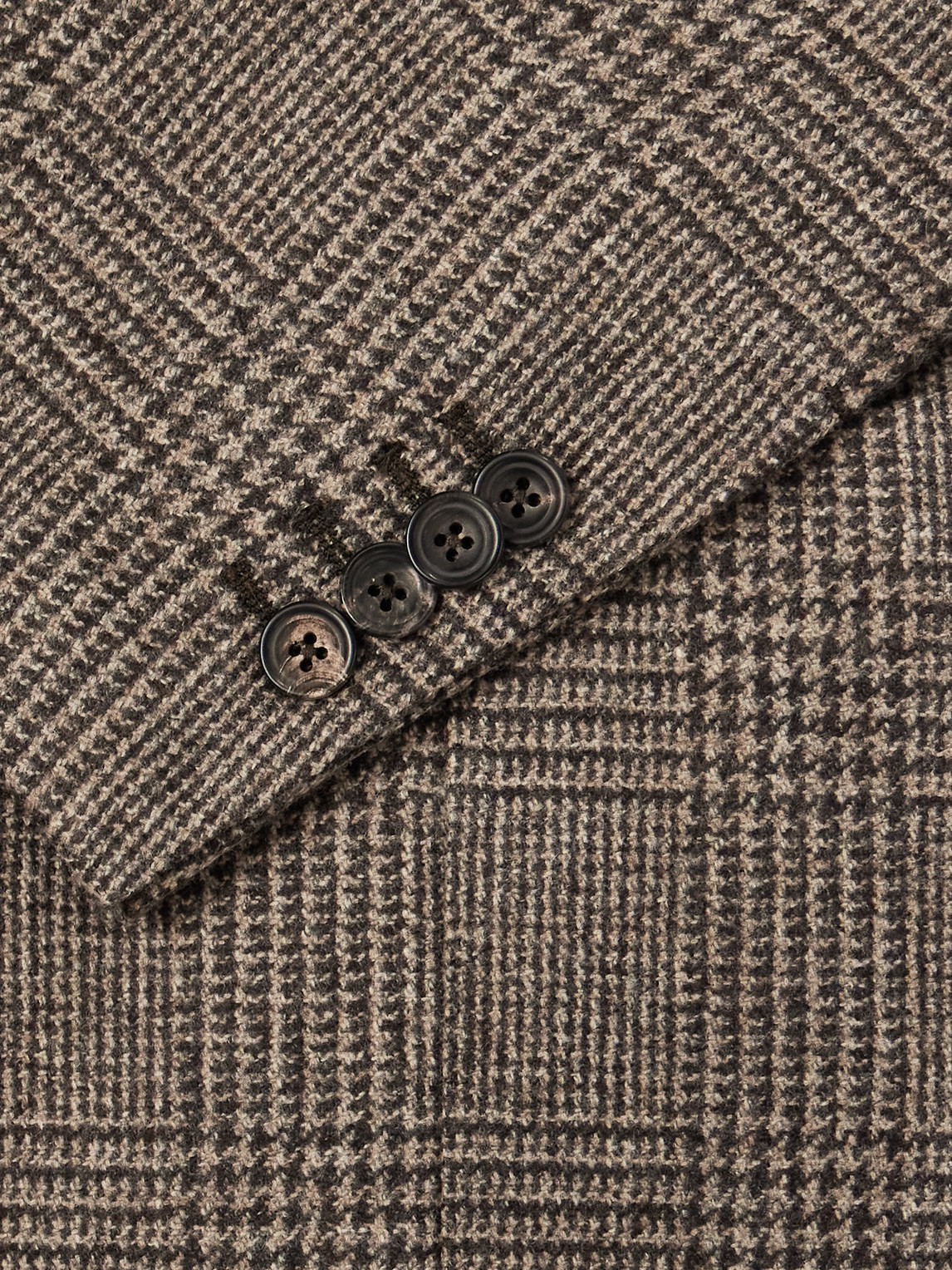 J. Mueser Prince Of Wales Checked Wool Blazer In Brown