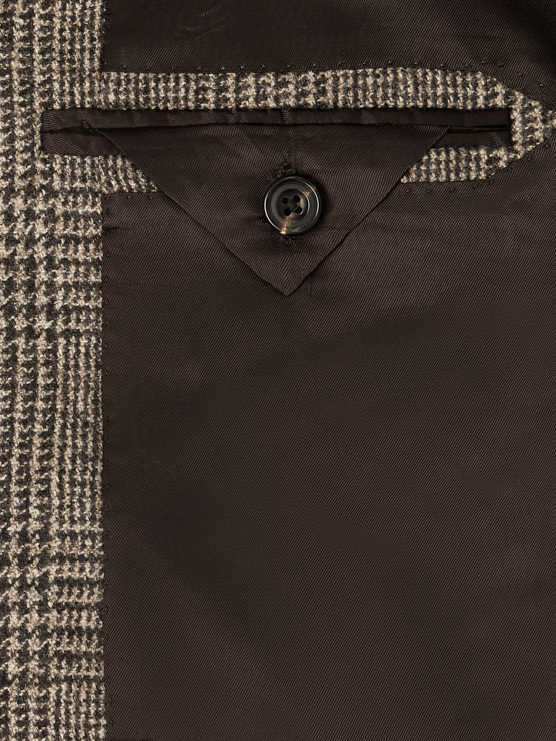 J. Mueser Prince Of Wales Checked Wool Blazer In Brown