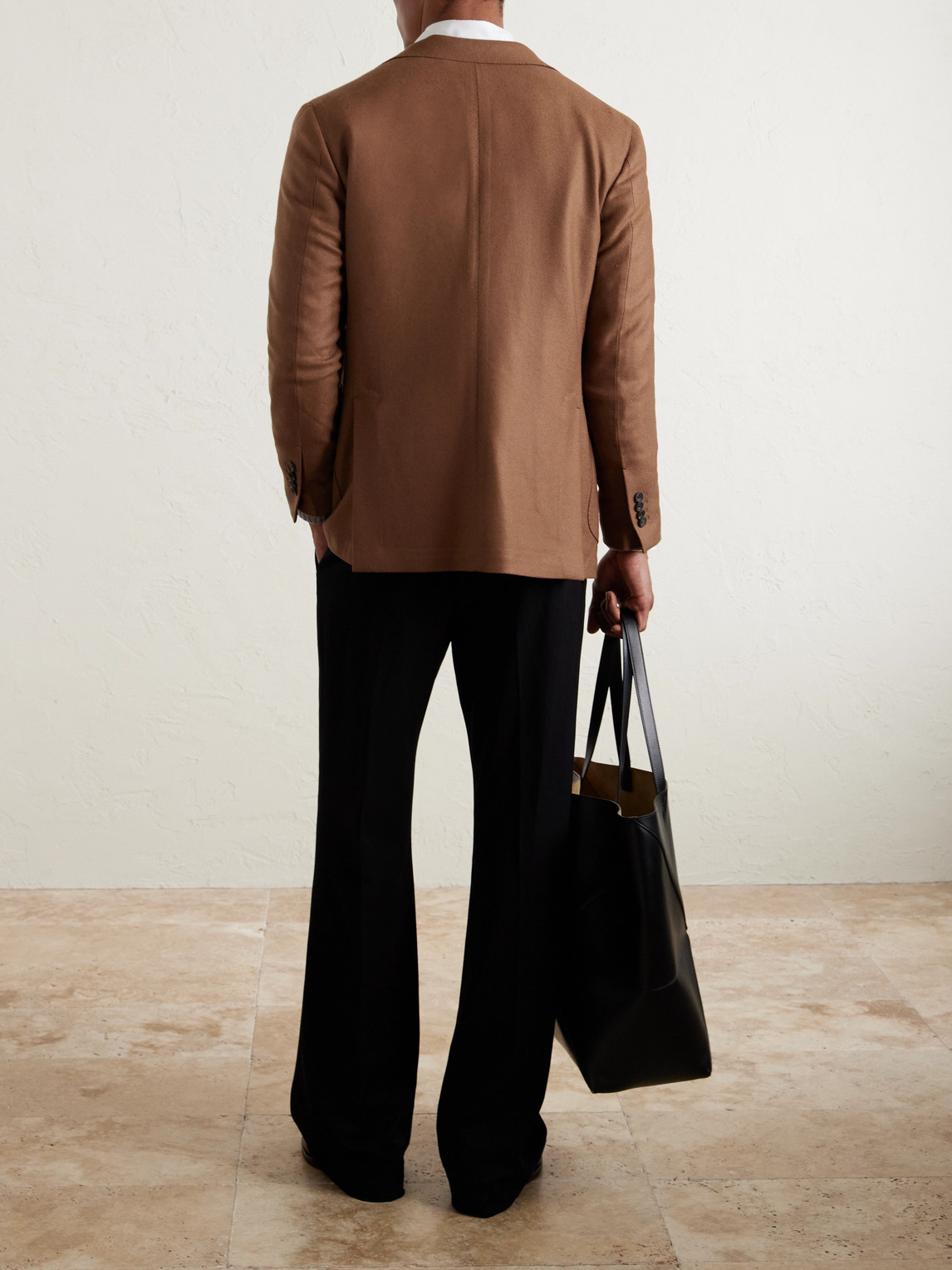 J. Mueser Wool And Cashmere-blend Blazer In Brown