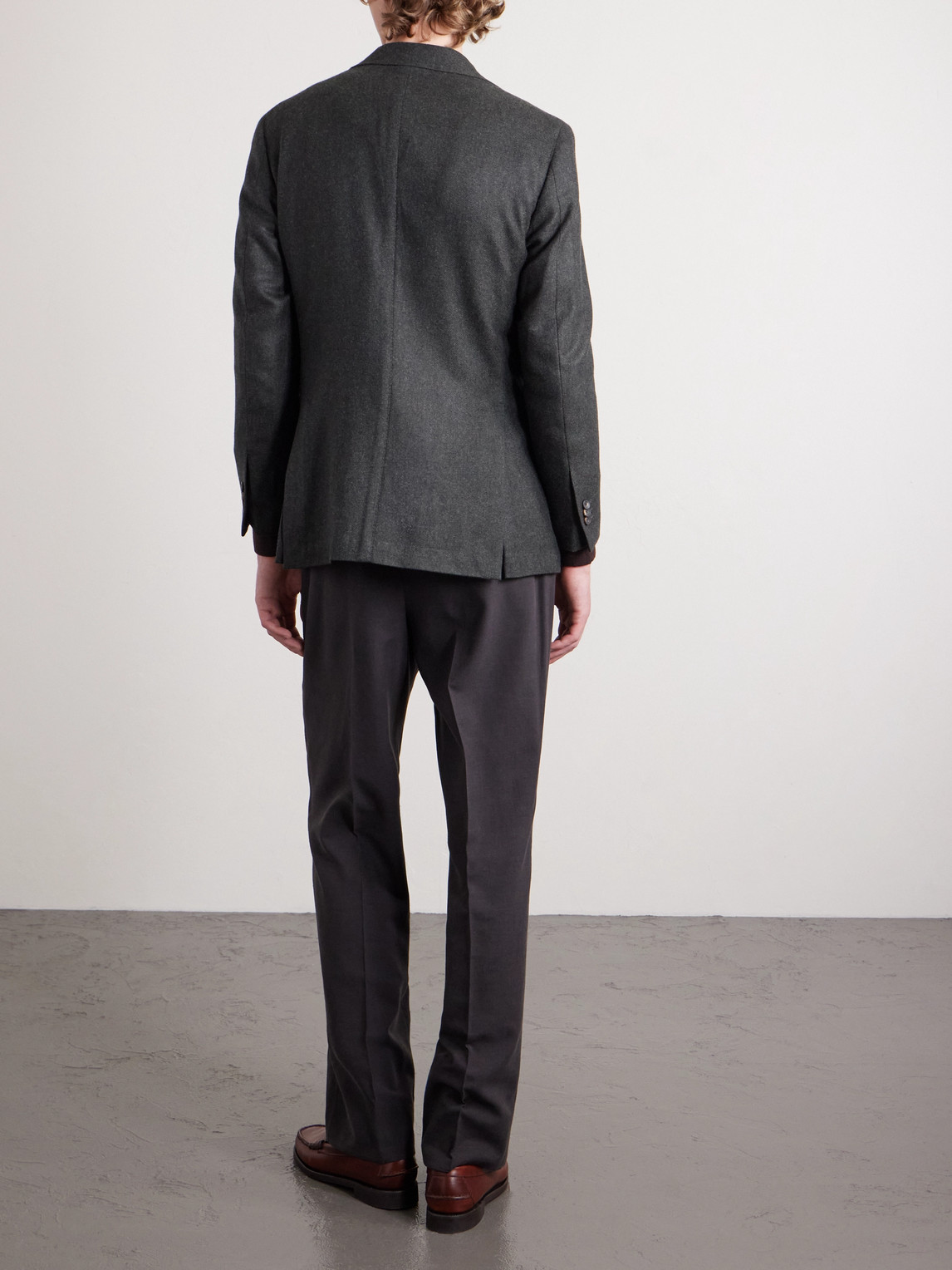 J. Mueser Waverly Wool-twill Blazer In Black