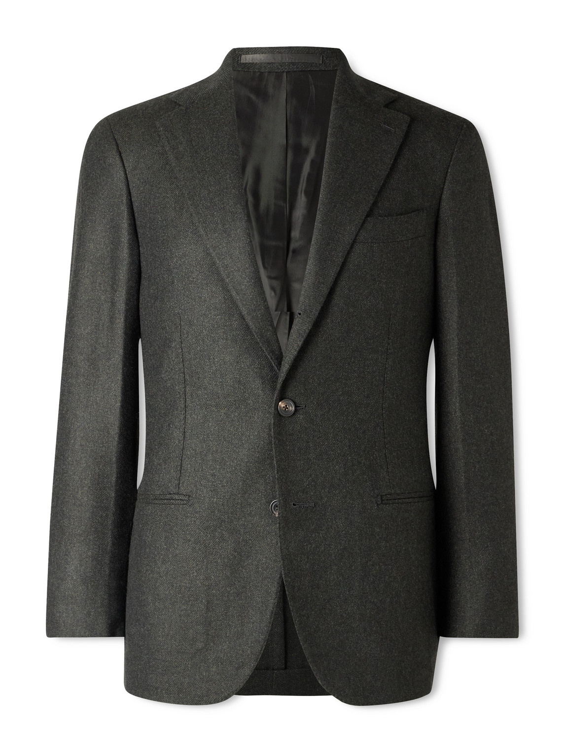 J. Mueser Waverly Wool-twill Blazer In Black
