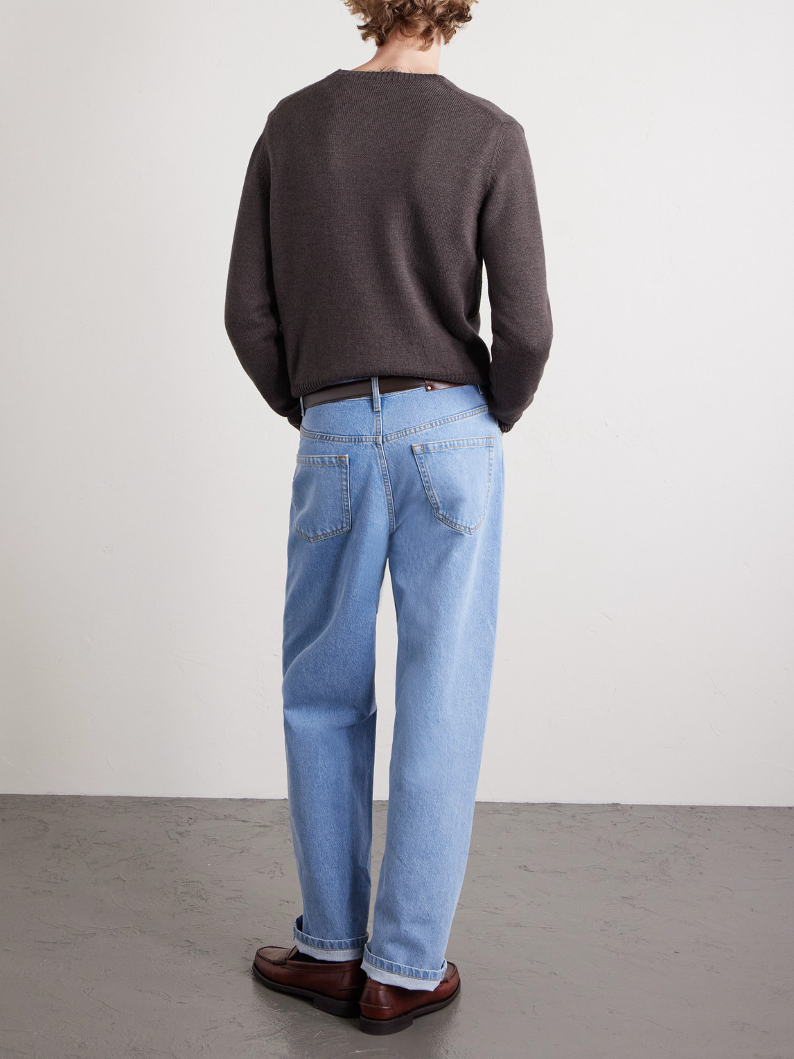 J. Mueser Merino Wool Sweater In Brown