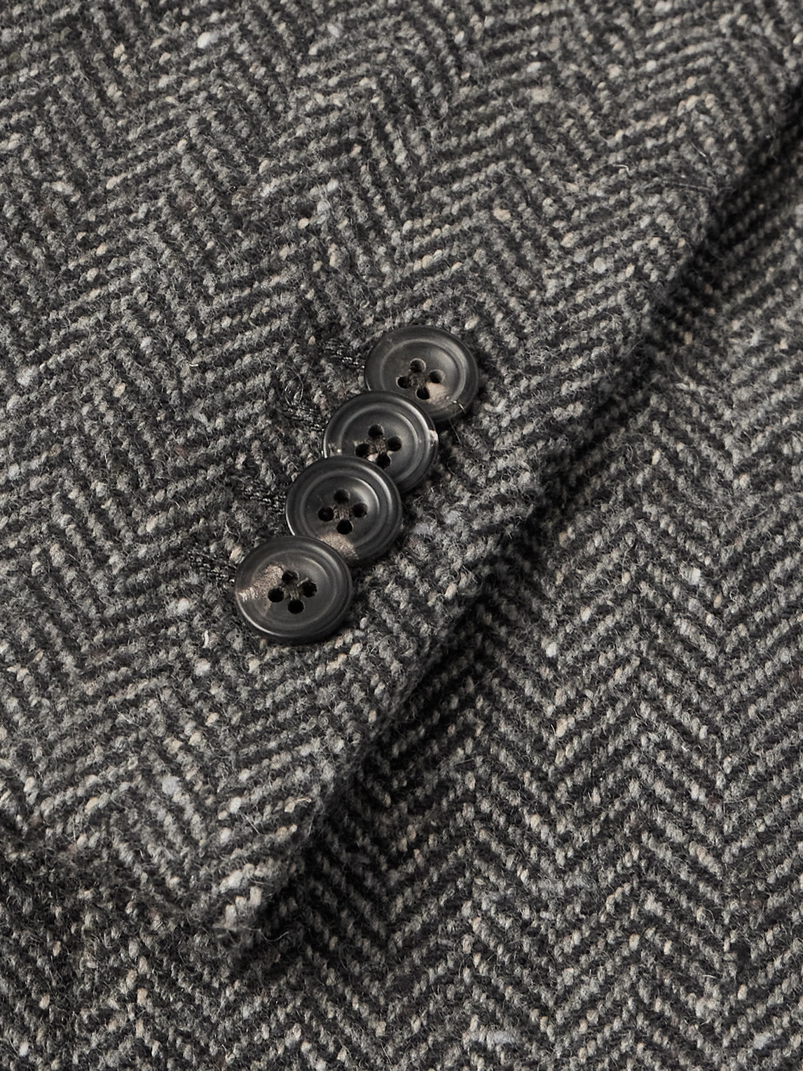 J. Mueser Waverly Herringbone Wool Blazer In Gray