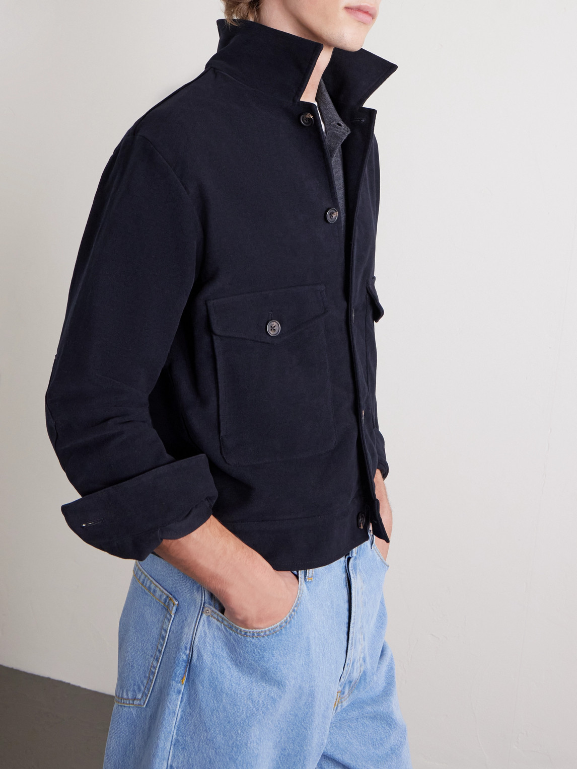 J. Mueser Marfa Cotton-moleskin Jacket In Blue