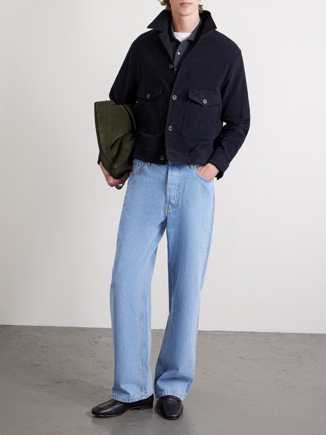 J. Mueser Marfa Cotton-moleskin Jacket In Blue