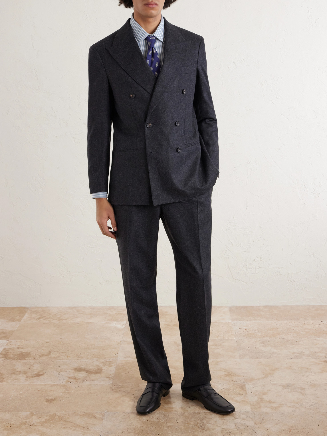 Waverly Straight-Leg Pleated Wool-Twill Suit Trousers