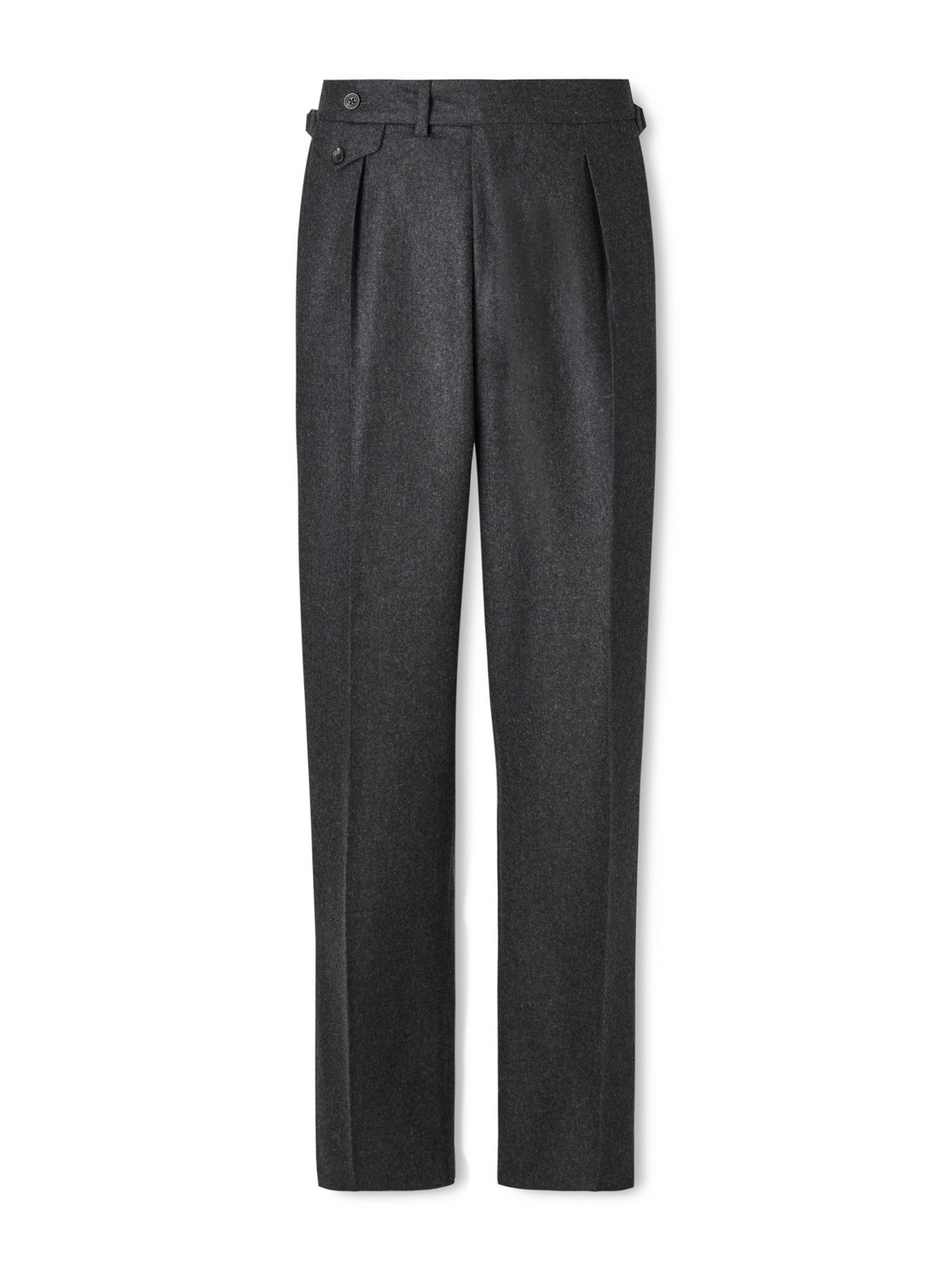 J. Mueser Waverly Straight-leg Pleated Wool-twill Suit Trousers In Black