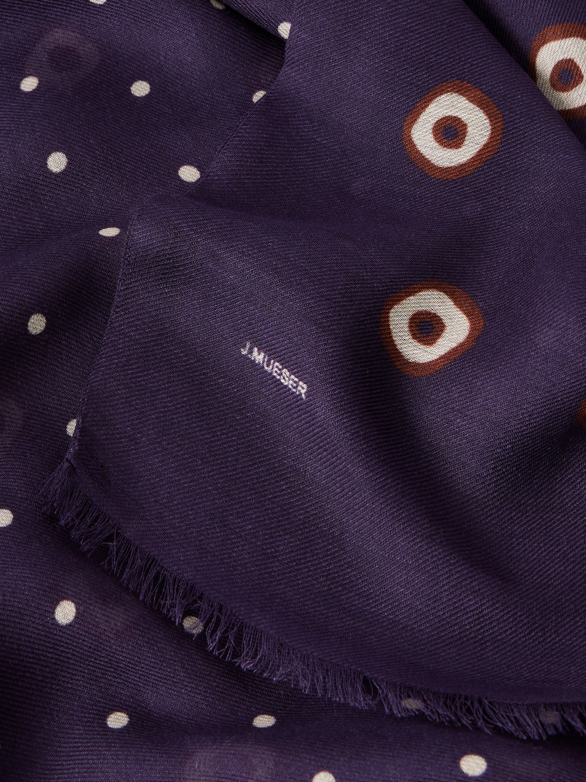 J. Mueser - Printed Frayed Modal And Cashmere-blend Scarf - Men - Blue 