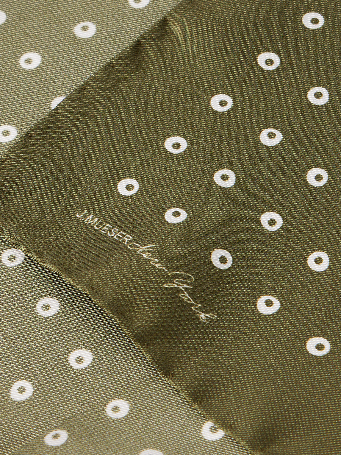  J. Mueser - Silk Pocket Square - Men - Green 