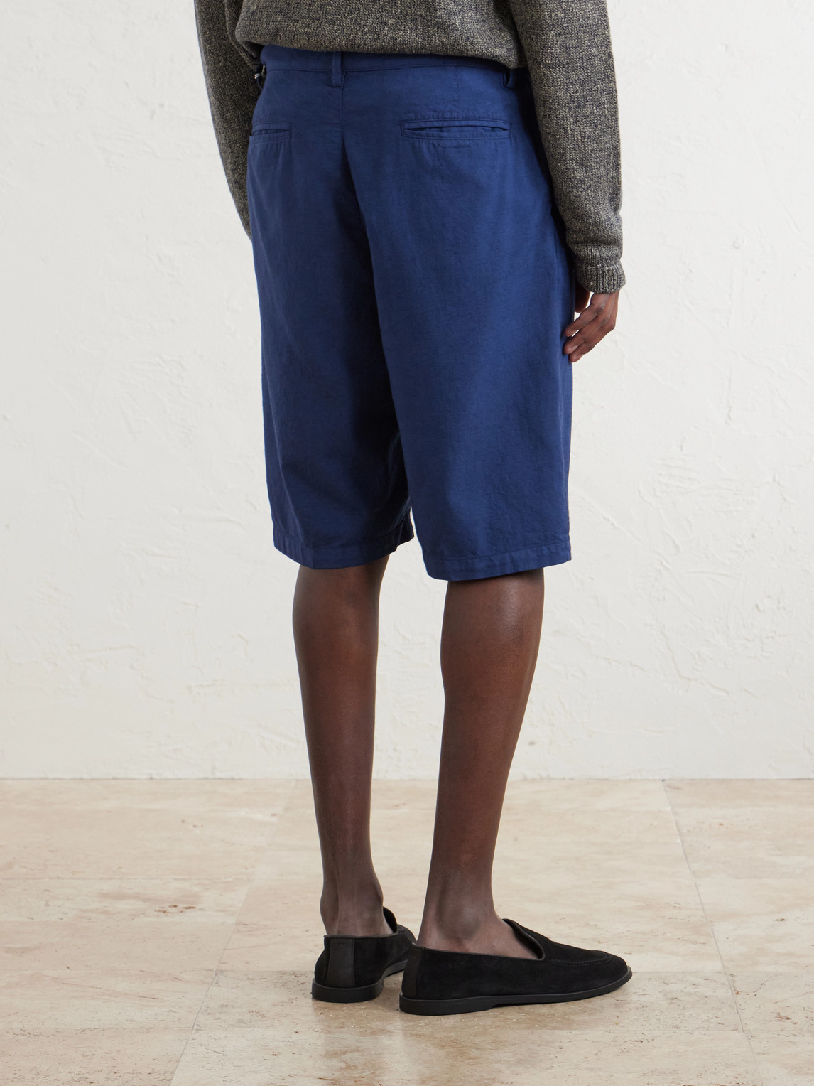  Massimo Alba - Cliff Straight-leg Pleated Cotton Bermuda Shorts - Men - Blue - It 46 