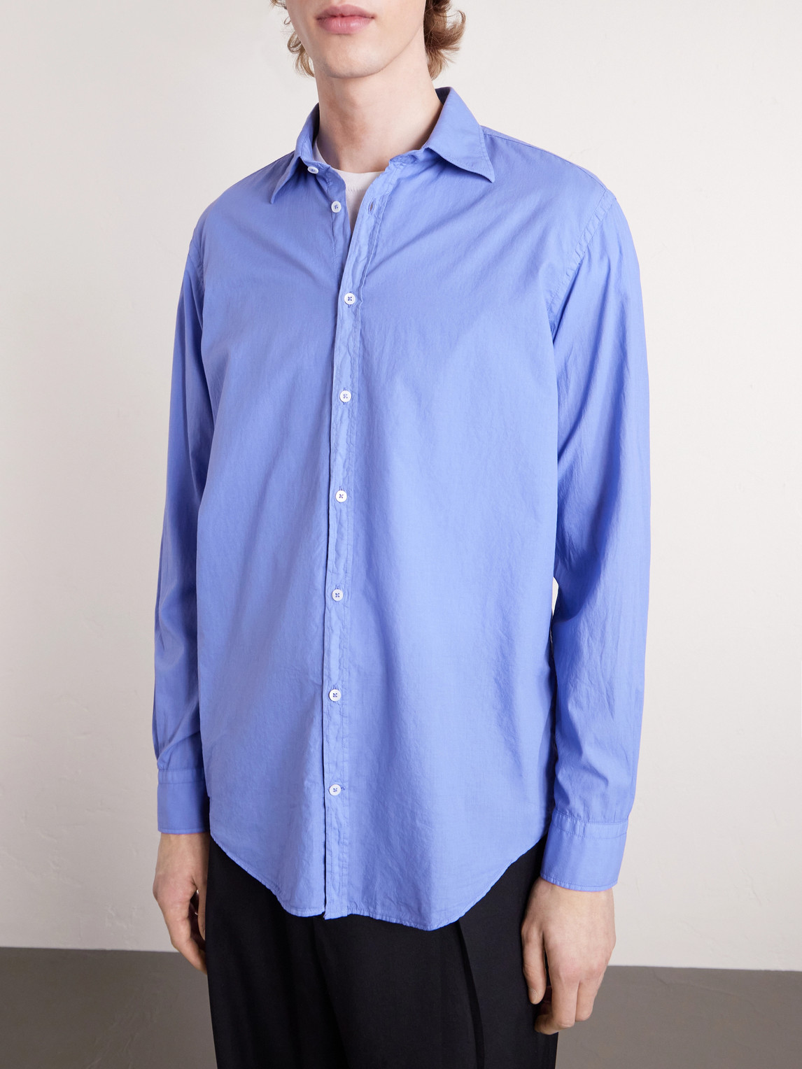  Massimo Alba - Genova Cotton Shirt - Men - Blue - S 