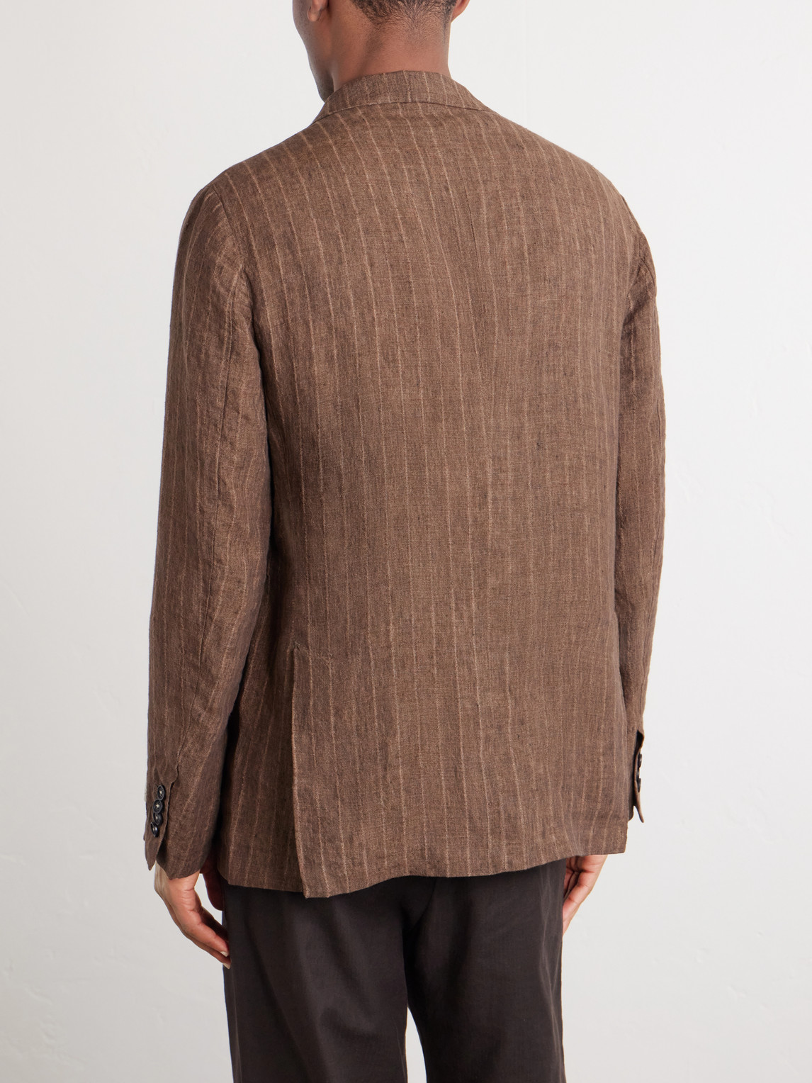  Massimo Alba - Pinstriped Linen Blazer - Men - Brown - It 44 