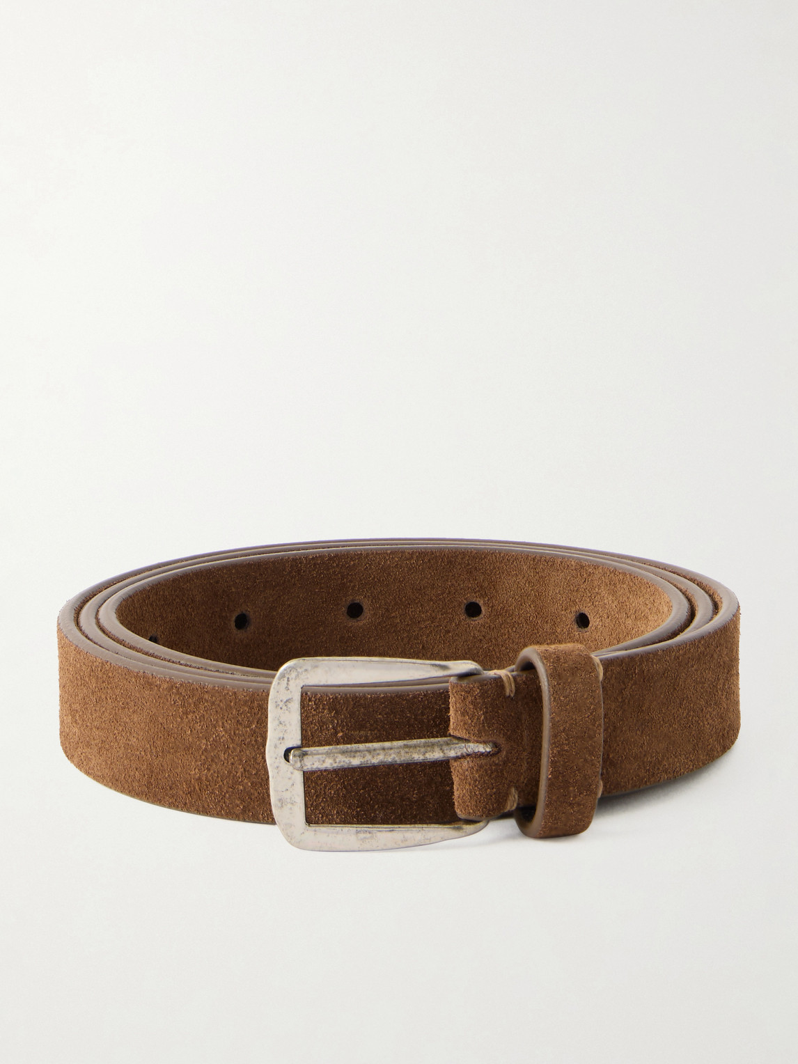 Massimo Alba 2.5 Cm Budapest Suede Belt In Orange