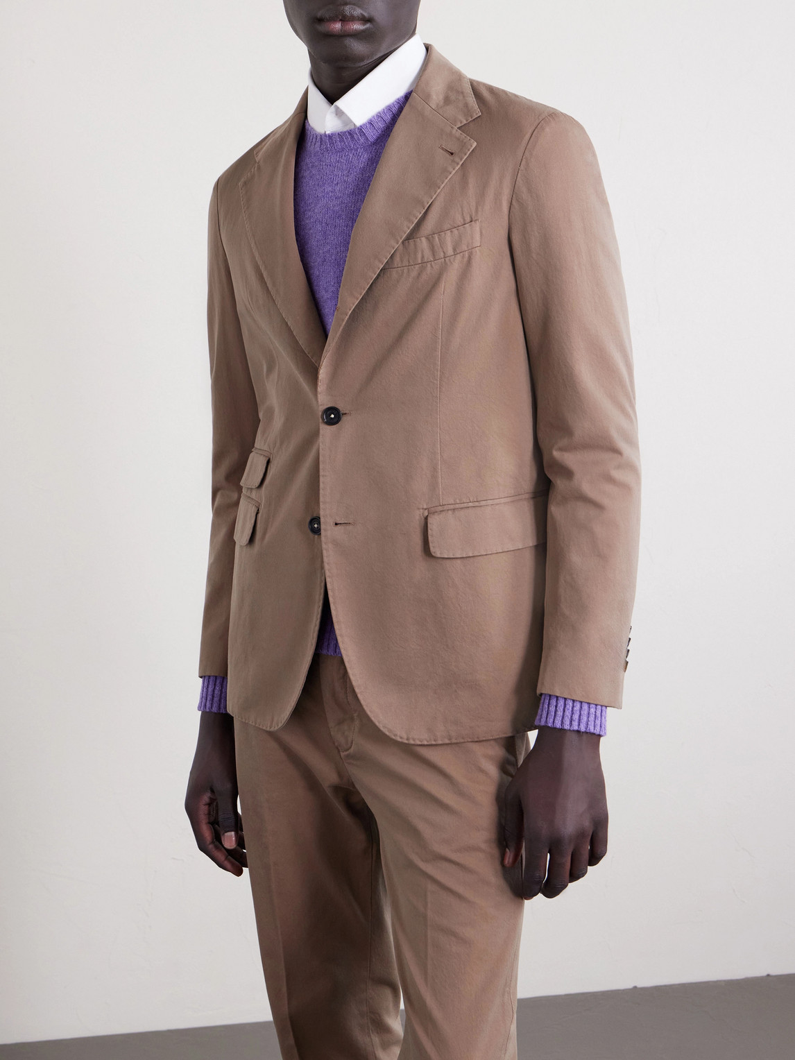 Massimo Alba Sloop Cotton-twill Suit In Brown