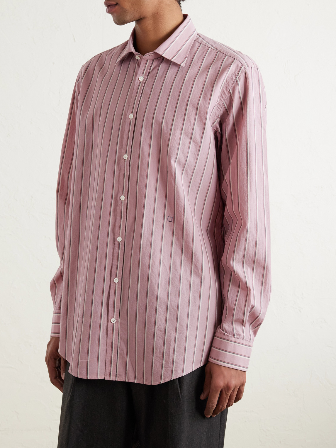  Massimo Alba - Genova Striped Cotton-poplin Shirt - Men - Pink - S 