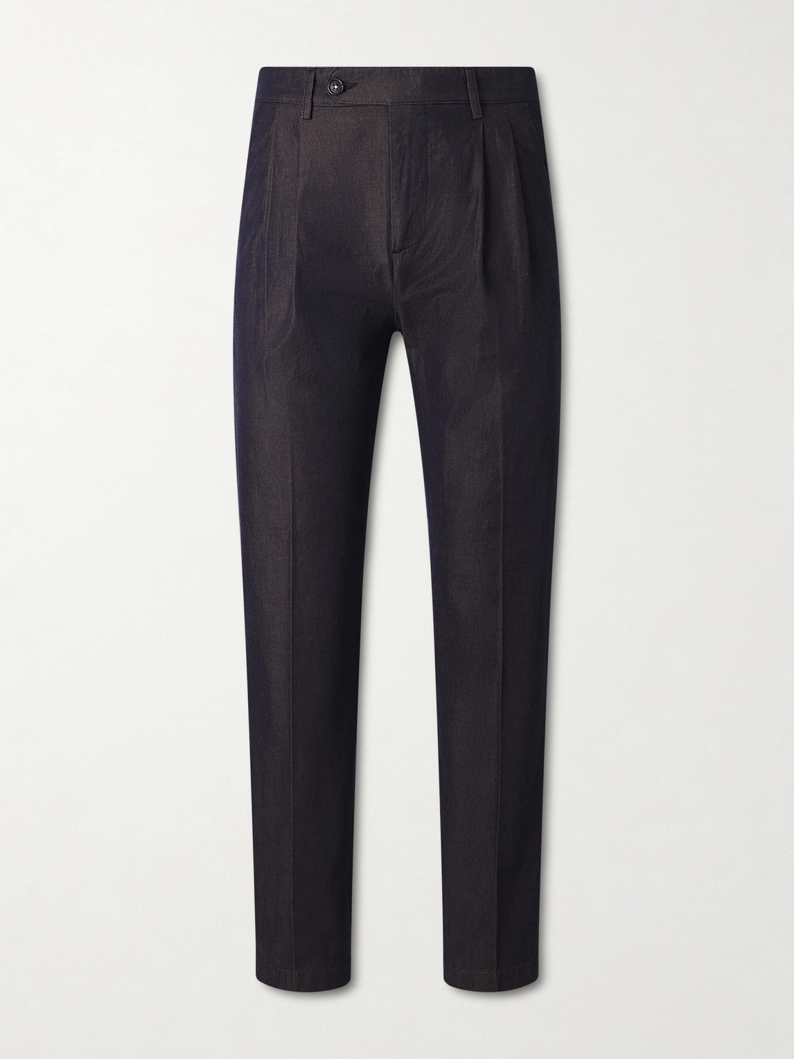 Massimo Alba Strallo2 Straight-leg Pleated Cotton-twill Trousers In Black