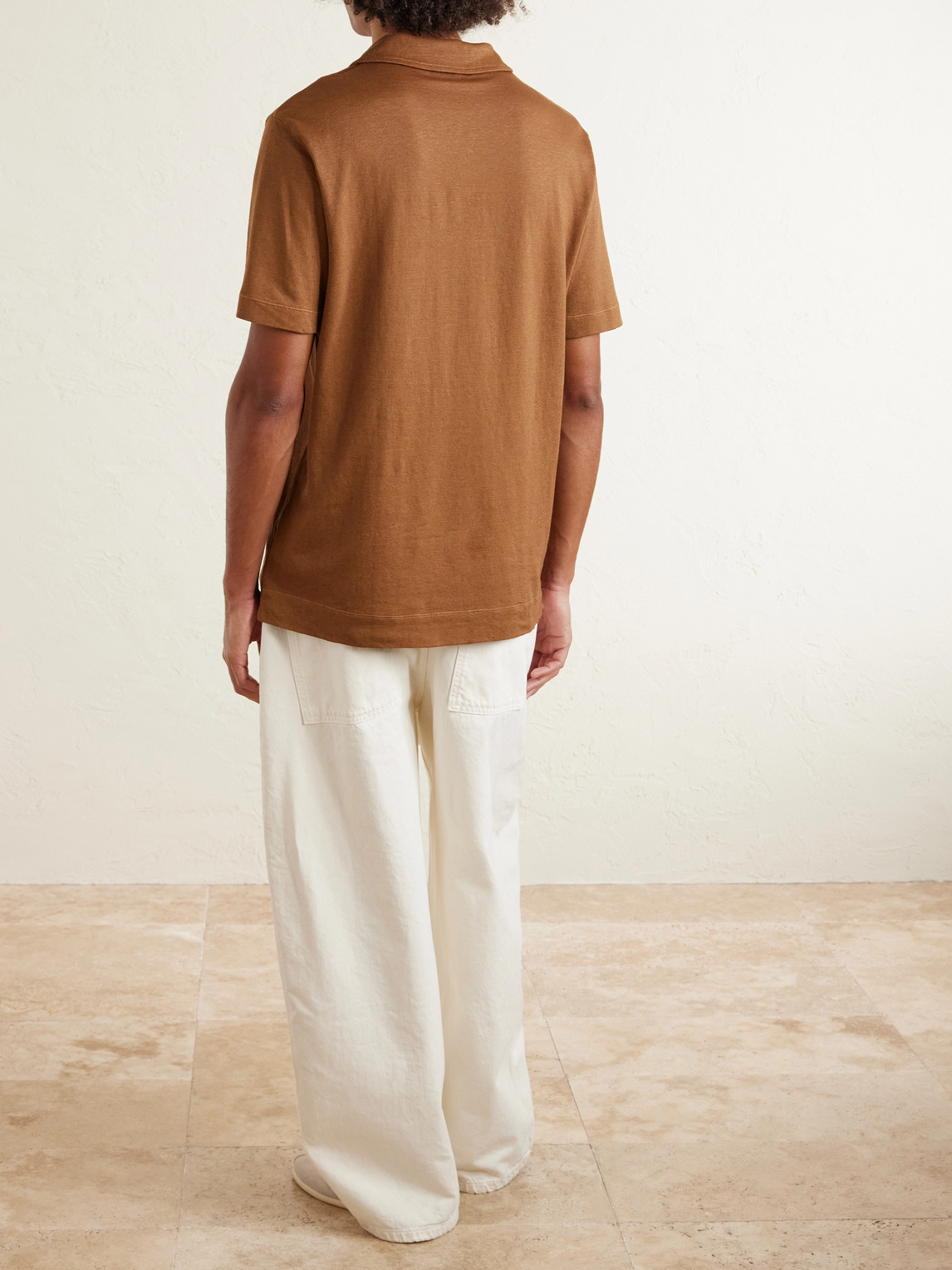 Massimo Alba Aruba Linen And Cotton-blend Polo Shirt In Brown