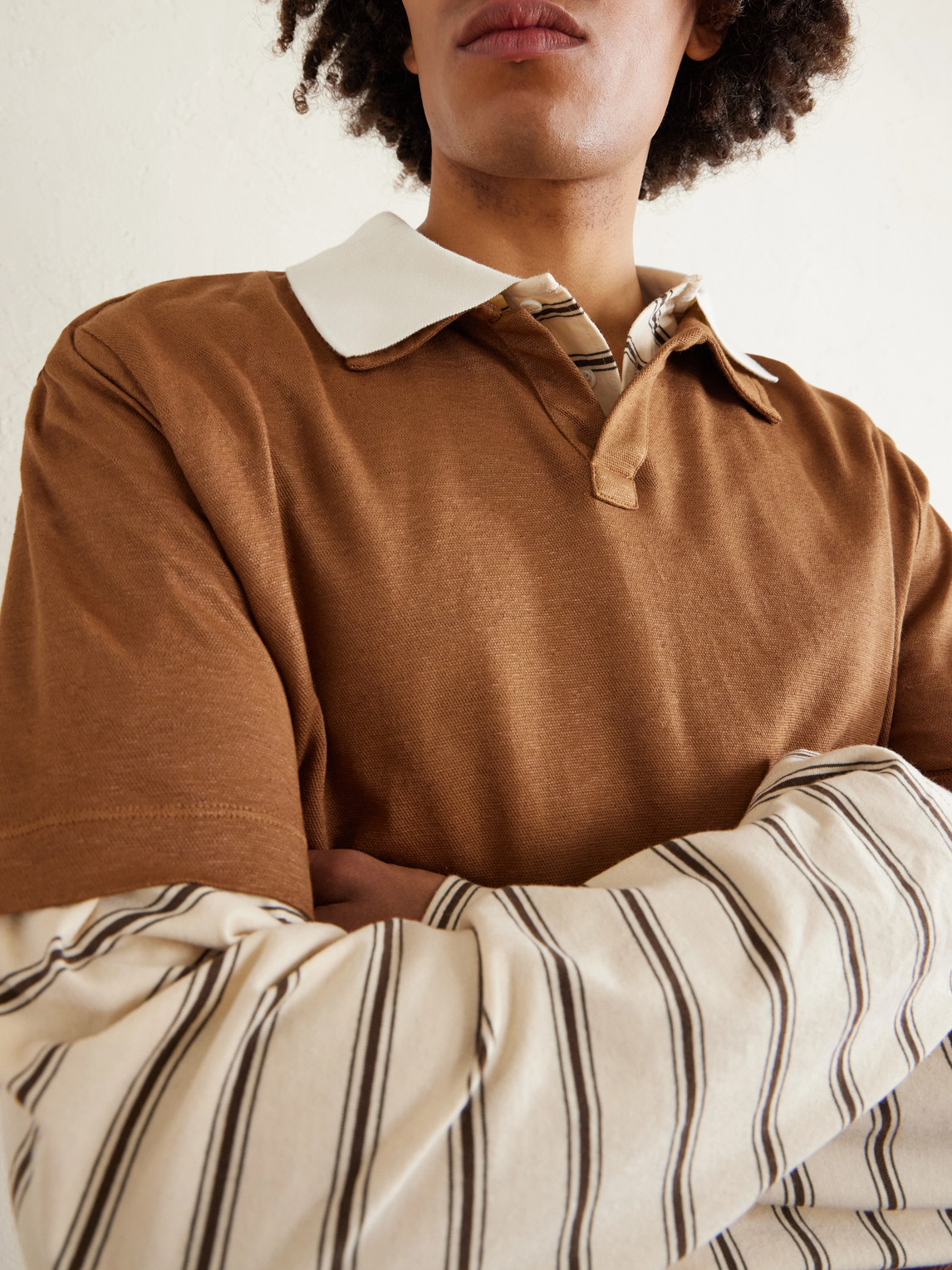 Massimo Alba Aruba Linen And Cotton-blend Polo Shirt In Brown