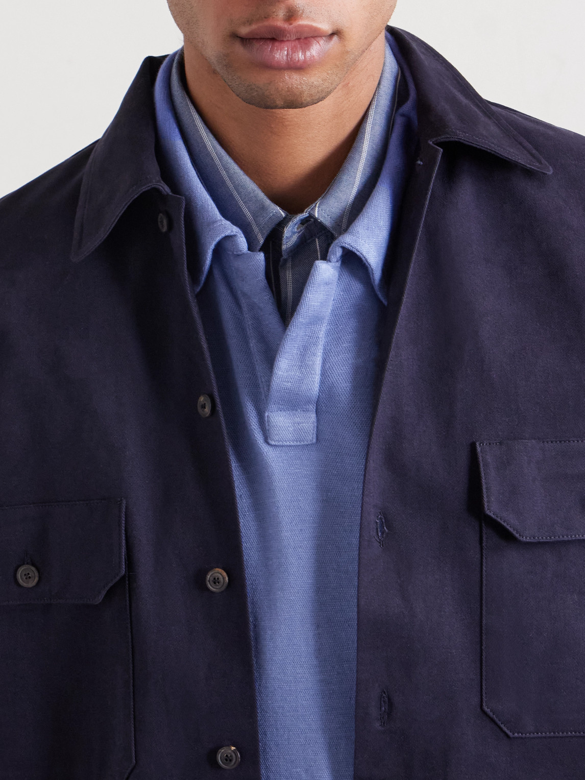 Massimo Alba Aruba Linen And Cotton-blend Polo Shirt In Purple