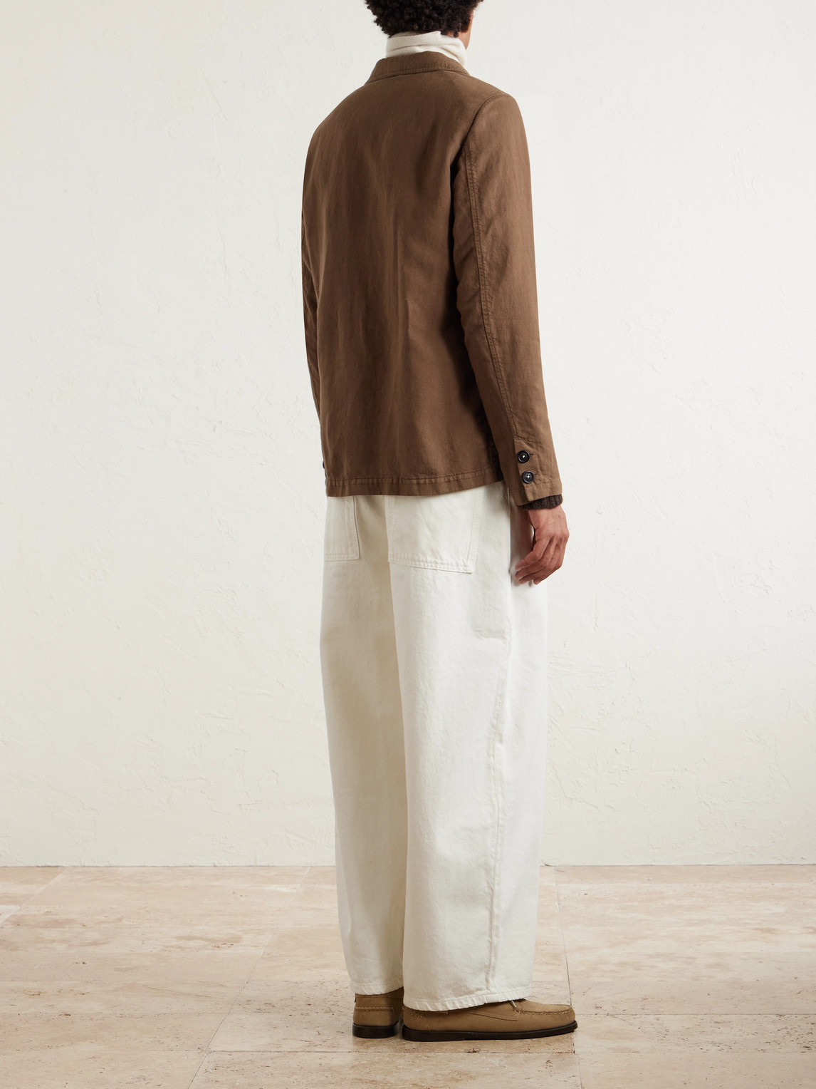 Massimo Alba Baglietto Cotton And Linen-blend Blazer In Brown