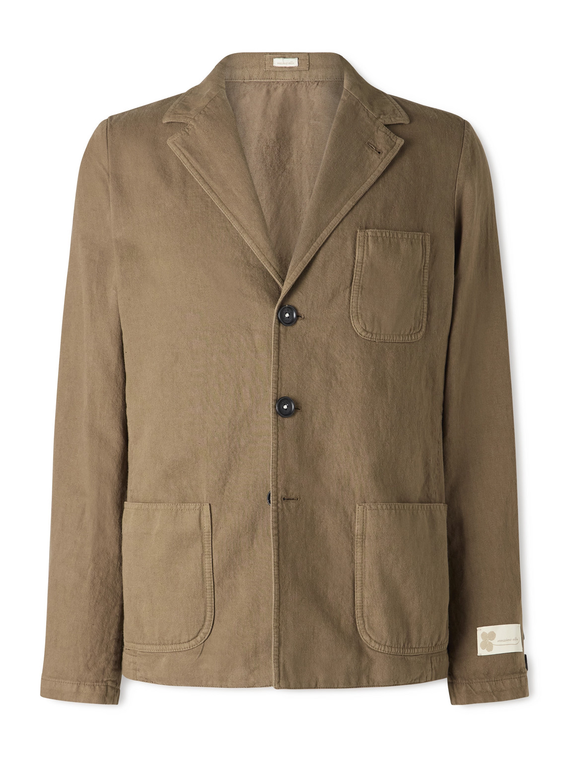 Massimo Alba Baglietto Cotton And Linen-blend Blazer In Brown